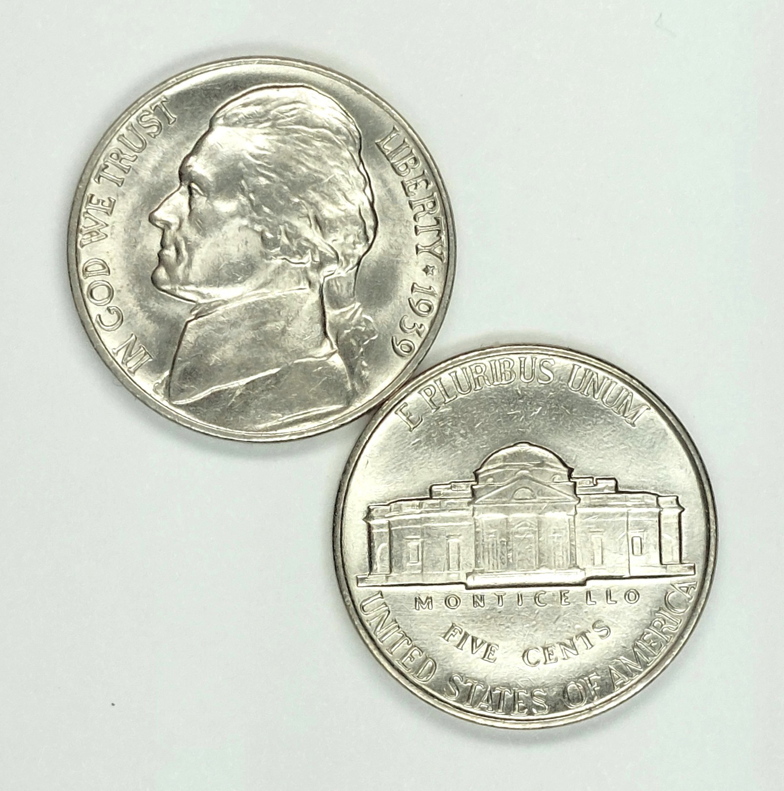 1939 UNCIRCULATED JEFFERSON NICKEL CHOICE TO GEM BU 1939 UNCIRCULATED JEFFERSON NICKEL CHOICE TO GEM BU