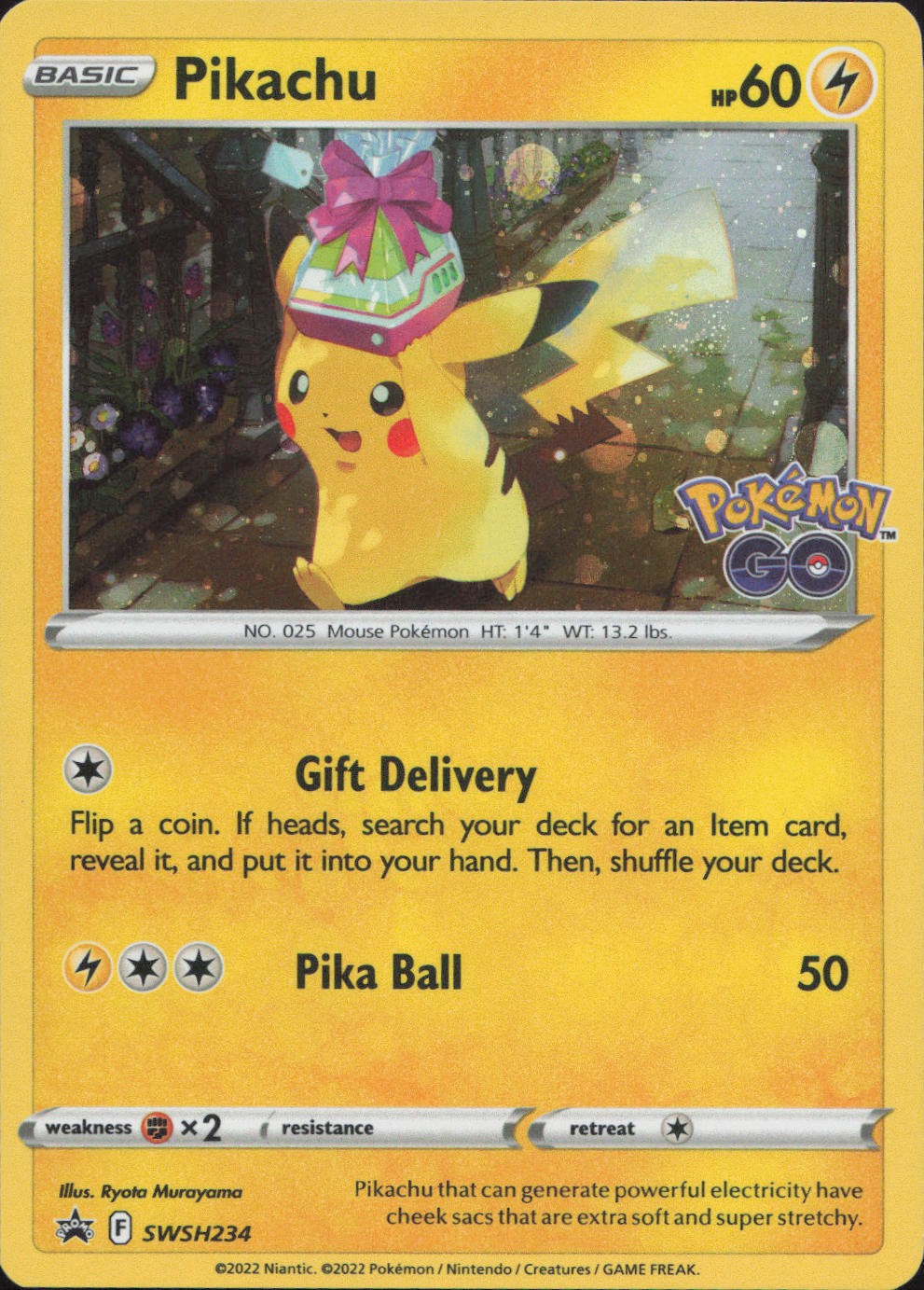 Pikachu SWSH234 Holo Promo Sword & Shield Promo Pokemon Near Mint Pikachu SWSH234 Holo Promo Sword & Shield Promo Pokemon Near Mint
