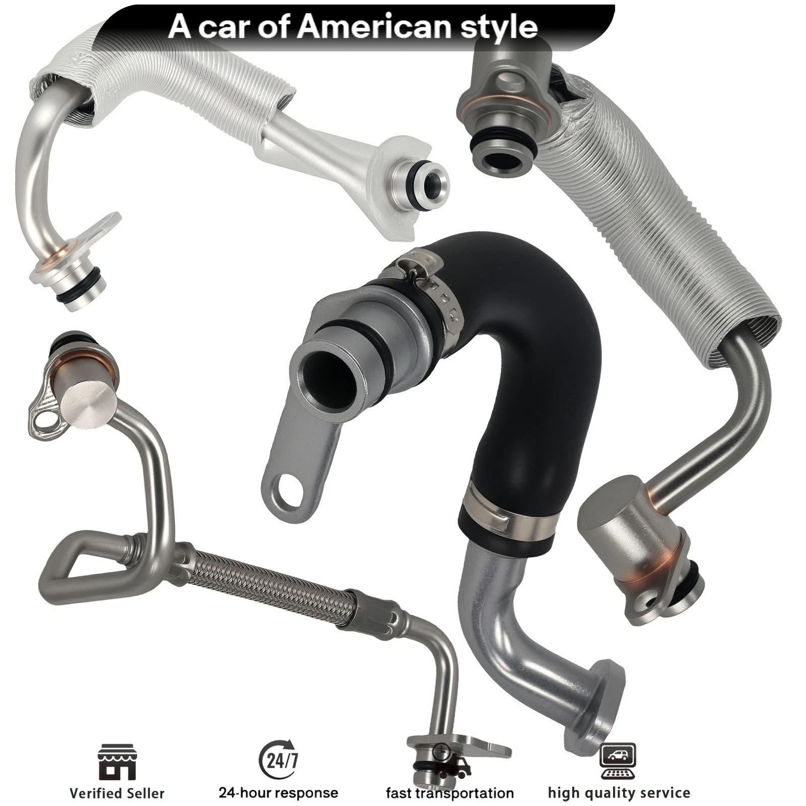 4Pcs High-Quality Turbocharger Coolant Line Fits BMW X1 X3 X4 X5 X6 X5 US Stock