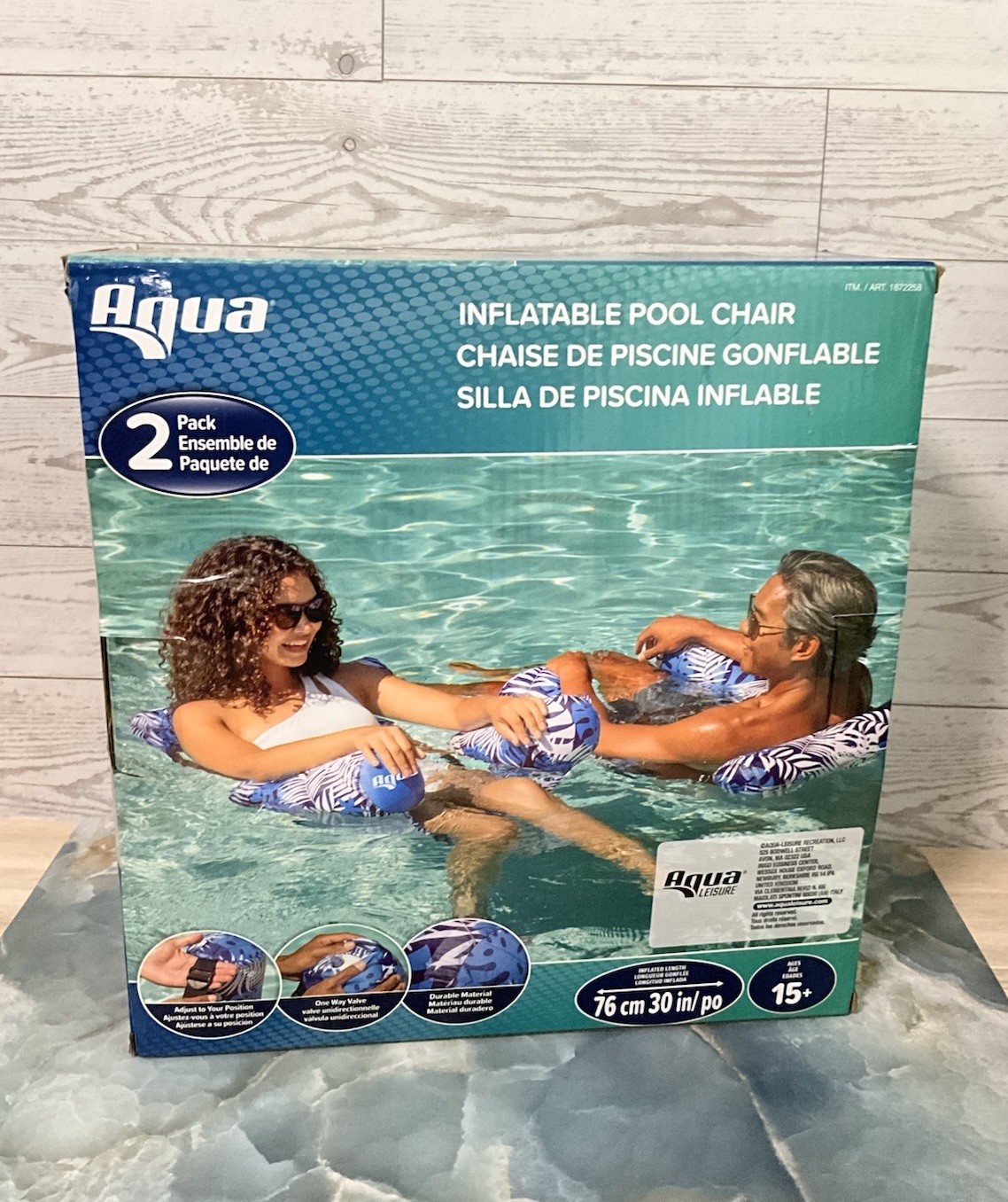 Aqua Baja Inflatable 2 Pack Pool Floating Adjustable Chair Blue New In Box Aqua Baja Inflatable 2 Pack Pool Floating Adjustable Chair Blue New In Box