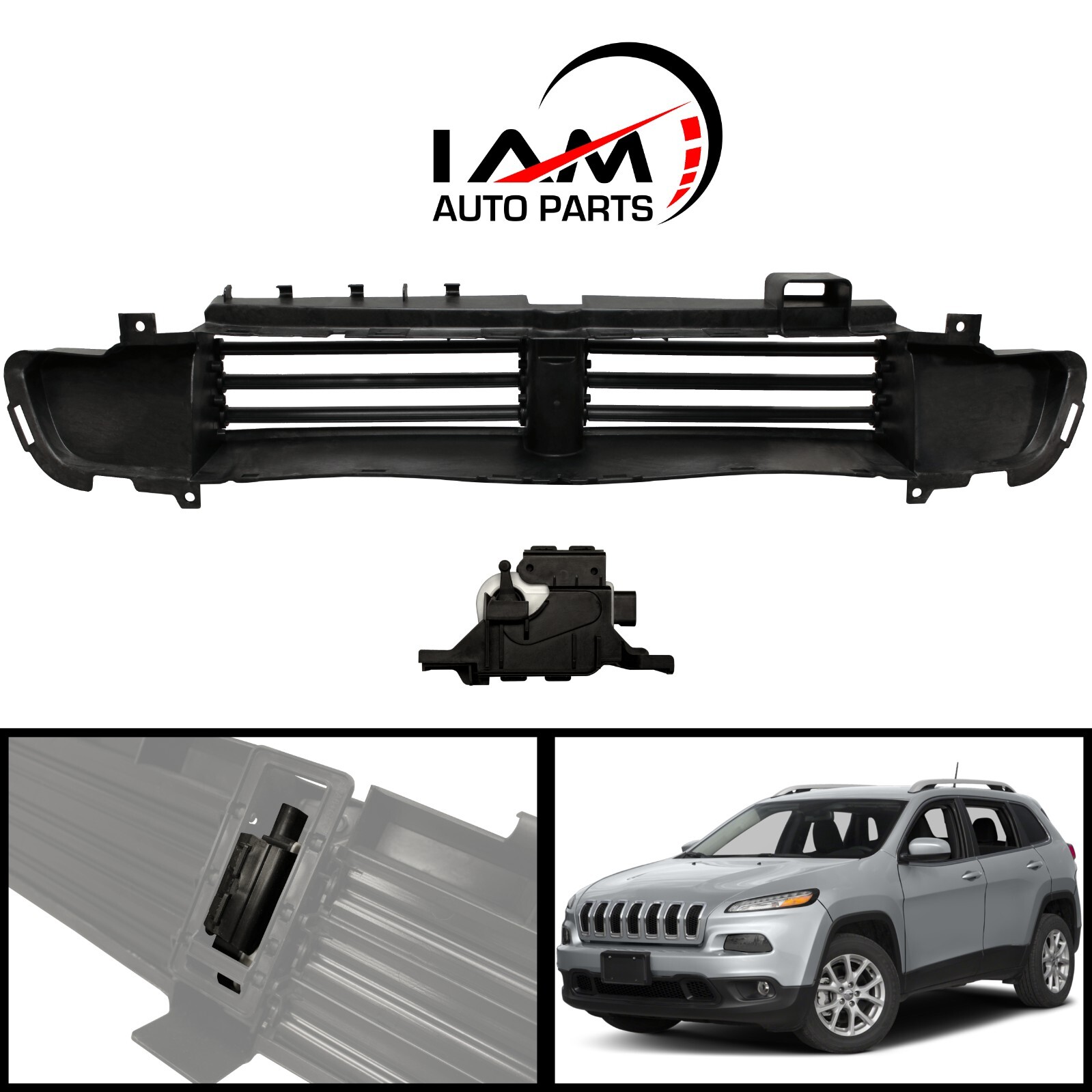 Fits 2014-2018 Jeep Cherokee ACTUATOR INCLUDED Grille Shutter Assembly Fits 2014-2018 Jeep Cherokee ACTUATOR INCLUDED Grille Shutter Assembly