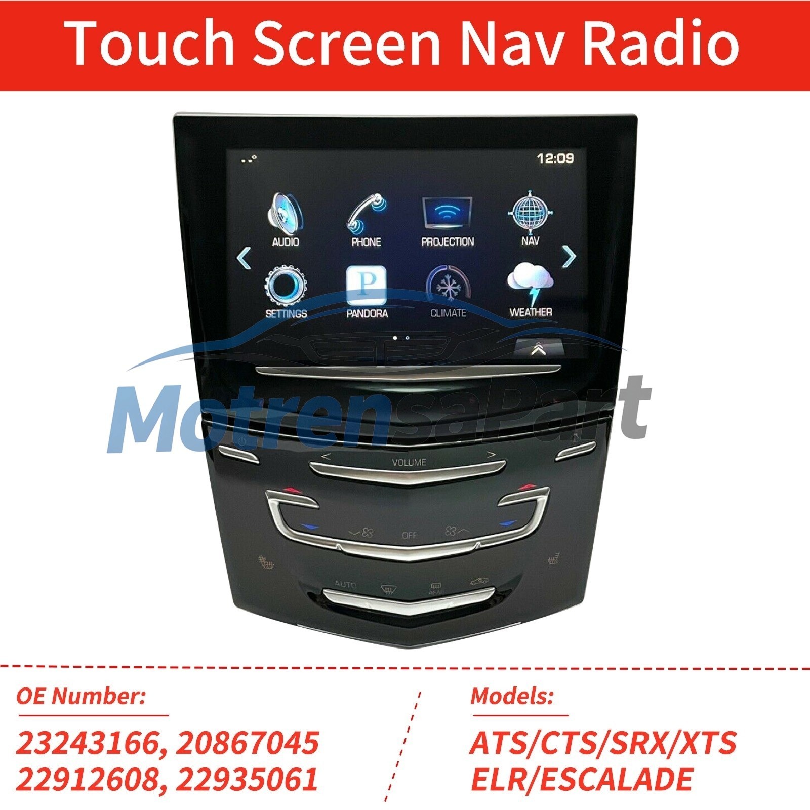 For Cadillac ATS CTS XTS CUE System Touch Screen Nav Radio w/ Heated & Cooled