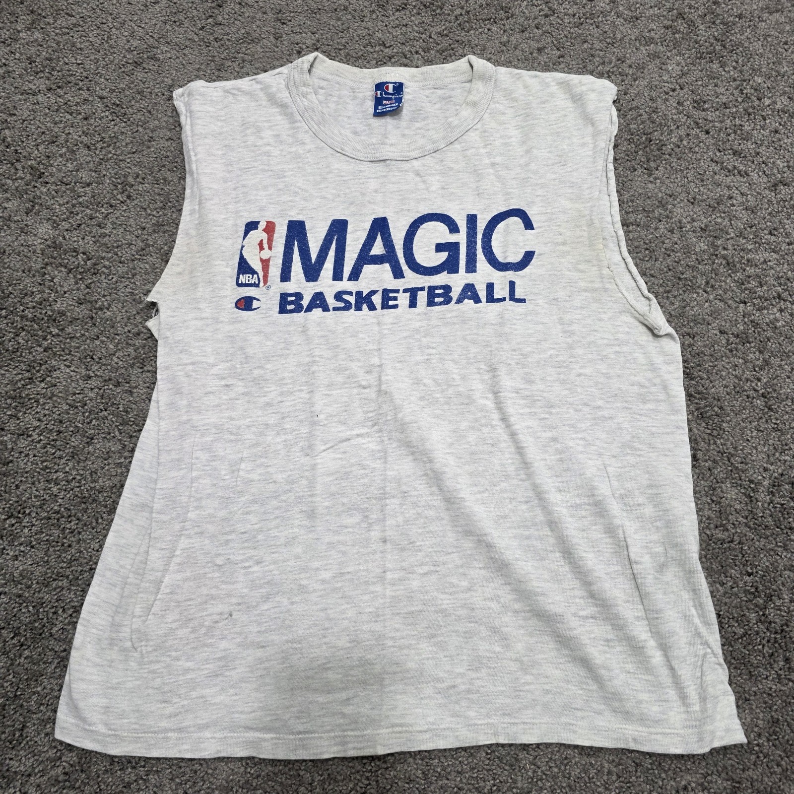 Vintage 80s 90s Champion Orlando Magic Basketball NBA Training Tank Top SZ L
