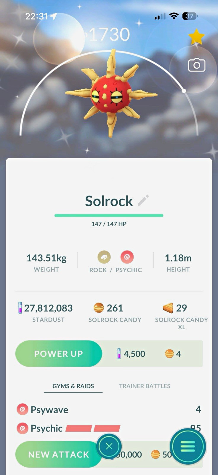 Shiny Solrock for sale Shiny Solrock for sale
