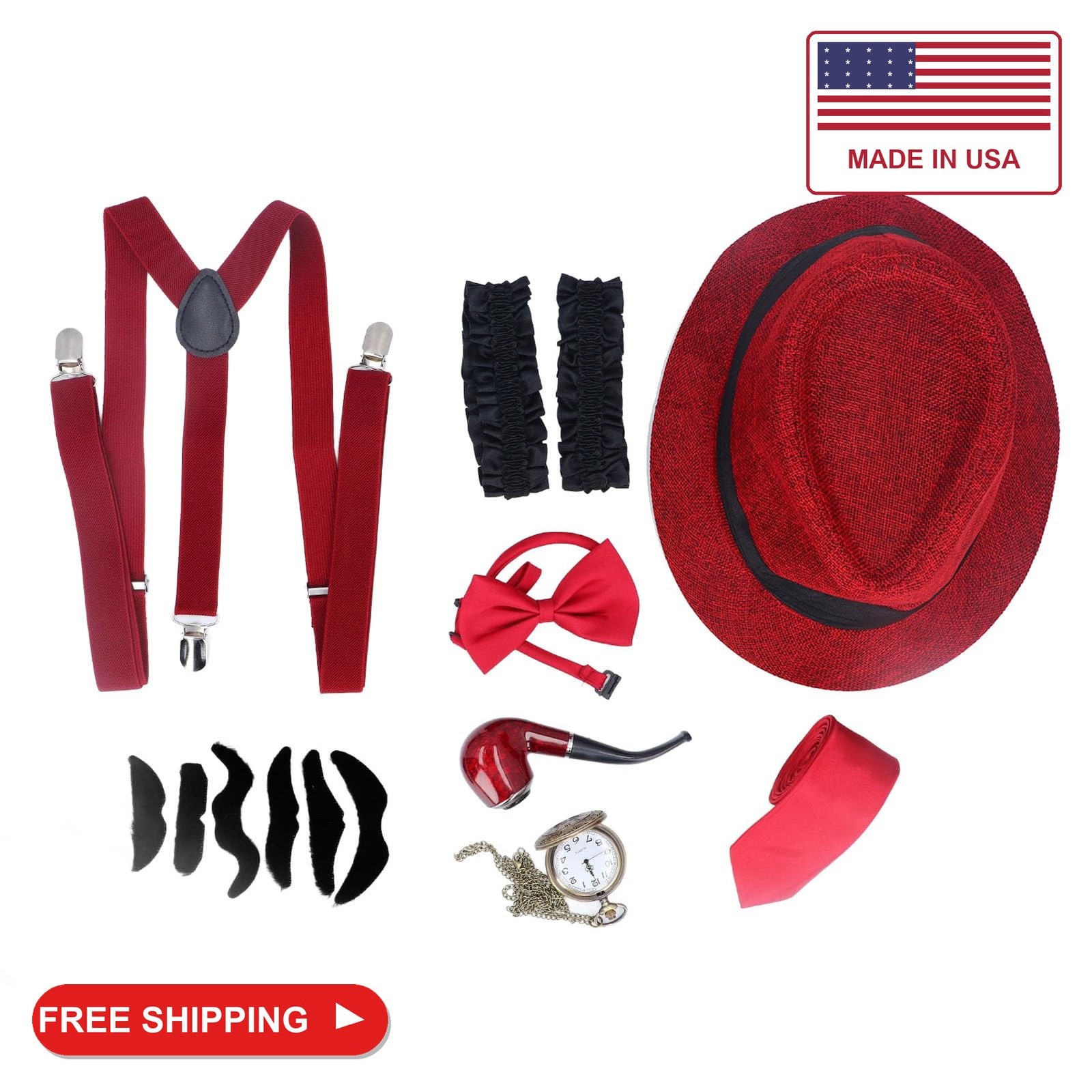 Yinhing 1920s Grandpa Old Man Costume Set for Kids 8 Pieces Complete Outfit with Yinhing 1920s Grandpa Old Man Costume Set for Kids 8 Pieces Complete Outfit with