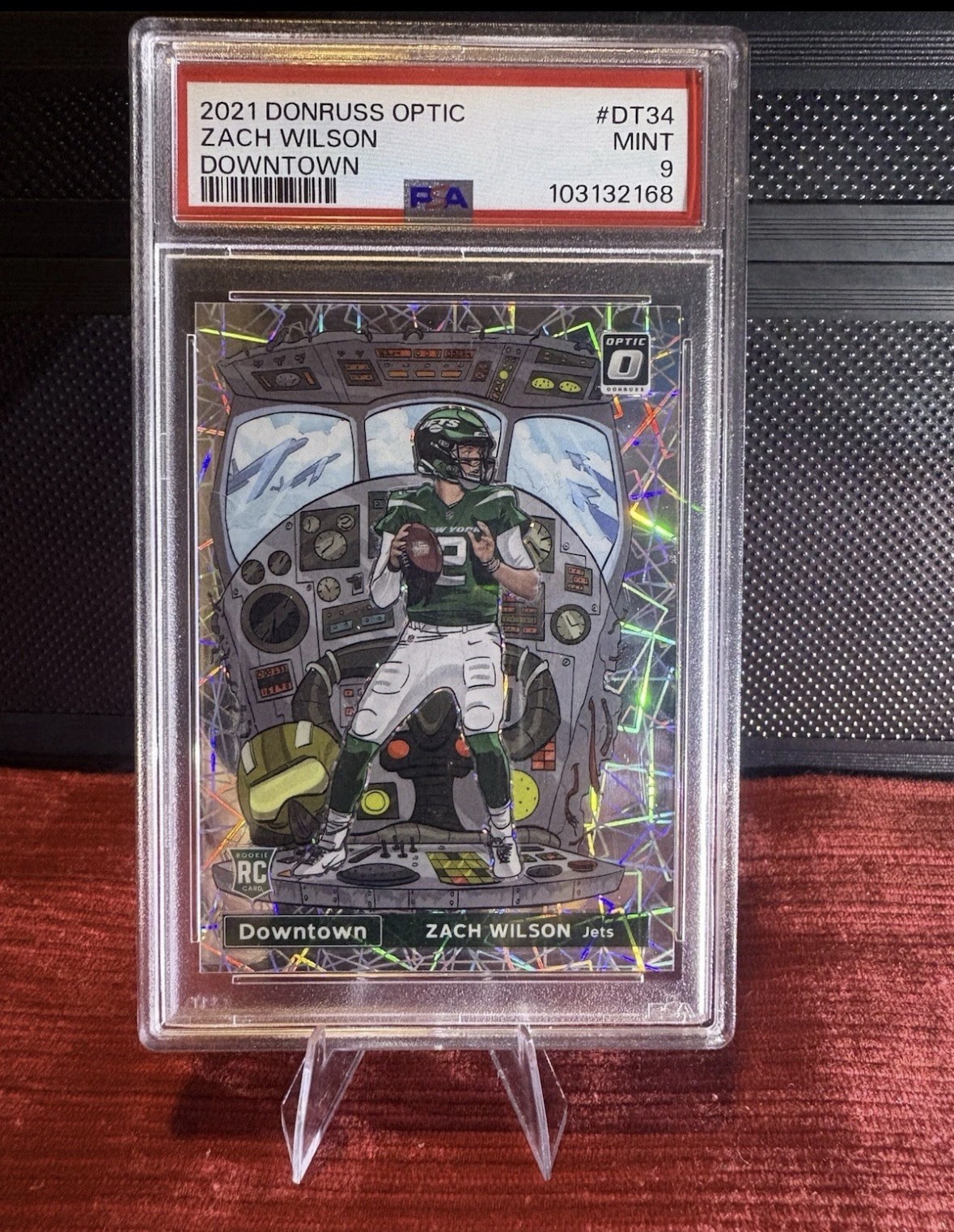Panini 2021 Donruss Optic Downtown Zach Wilson #DT-34 Jets RC PSA 9 103132168