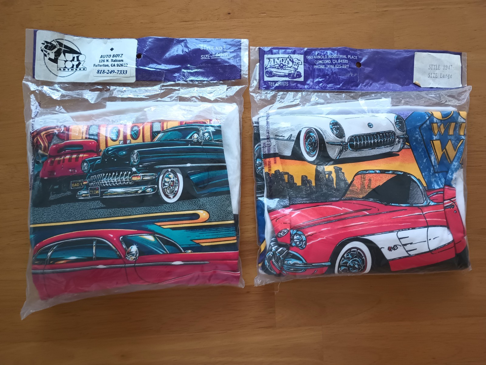 VINTAGE U.S. CAR QUALITY HANES T-SHIRTS LARGE SIZE 2 SHIRTS NEW VINTAGE U.S. CAR QUALITY HANES T-SHIRTS LARGE SIZE 2 SHIRTS NEW