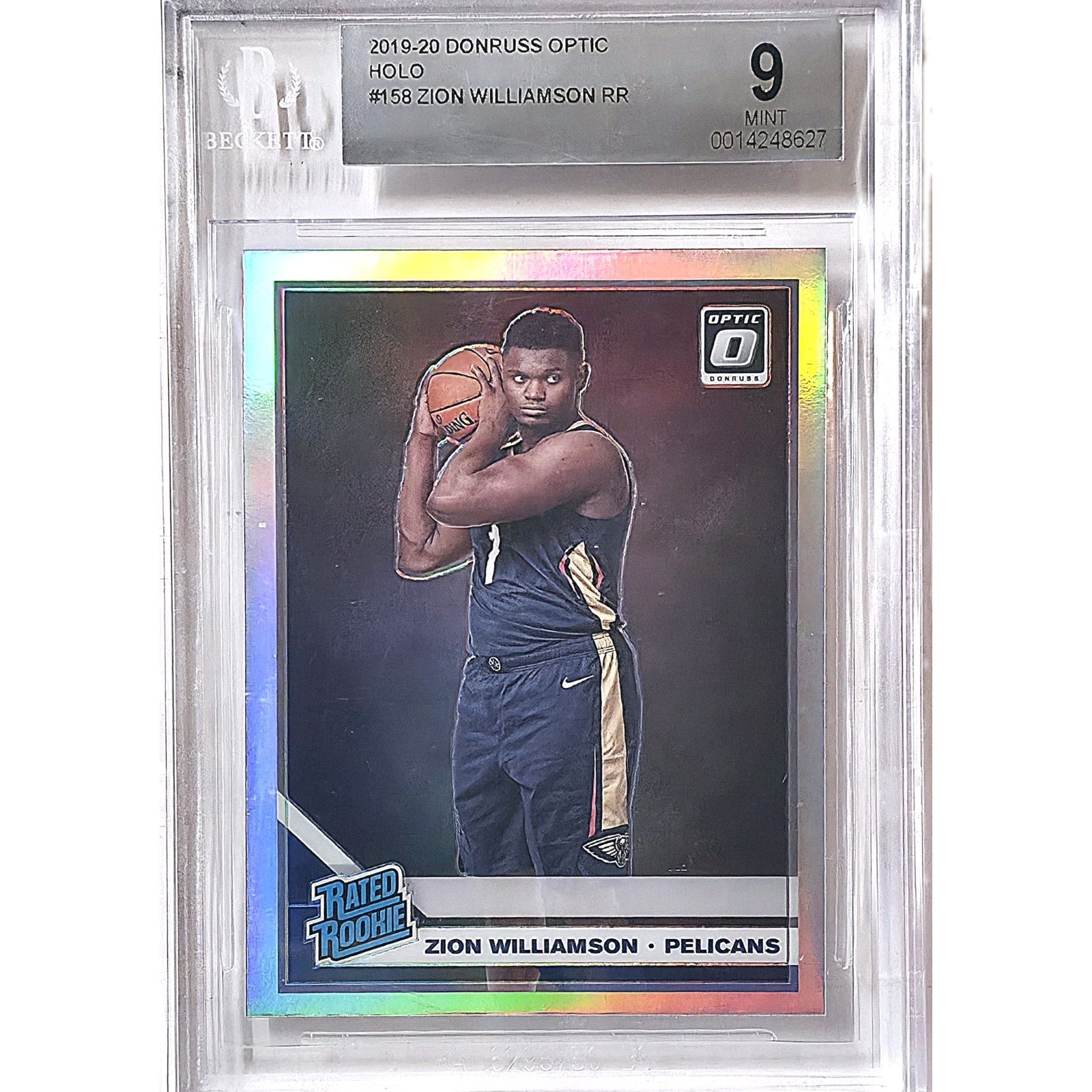 2019-20 Donruss Optic Zion Williamson #158 Holo Rated Rookie RC BGS 9 Mint 2019-20 Donruss Optic Zion Williamson #158 Holo Rated Rookie RC BGS 9 Mint