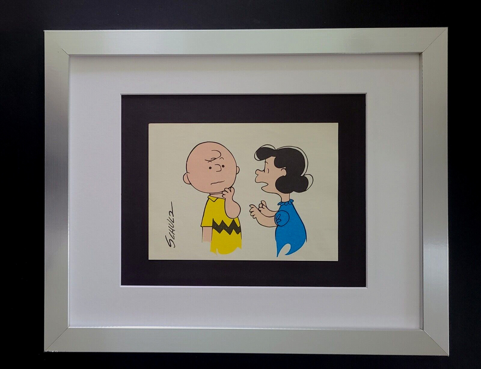 Charles Schulz Snoopy Peanuts Signed 1968 Cartoon Print Framed Charles Schulz Snoopy Peanuts Signed 1968 Cartoon Print Framed