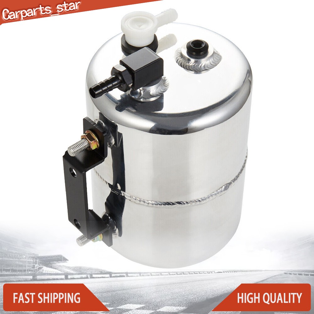 2L Polished Alloy Brake Vacuum Reservoir Tank Can 3/8\'\' Barb Fitting  NEW US