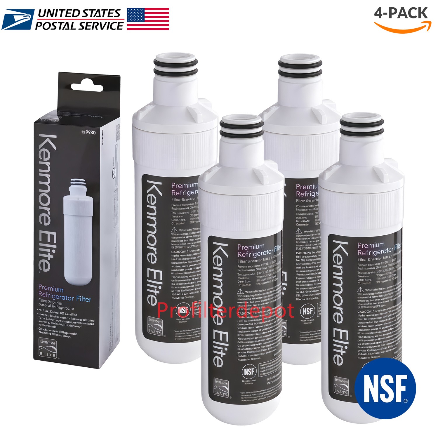 4-Pack Kenmore Elite 9980 469980 46-9980 Refrigerator Water Filter Sealed US NEW 4-Pack Kenmore Elite 9980 469980 46-9980 Refrigerator Water Filter Sealed US NEW