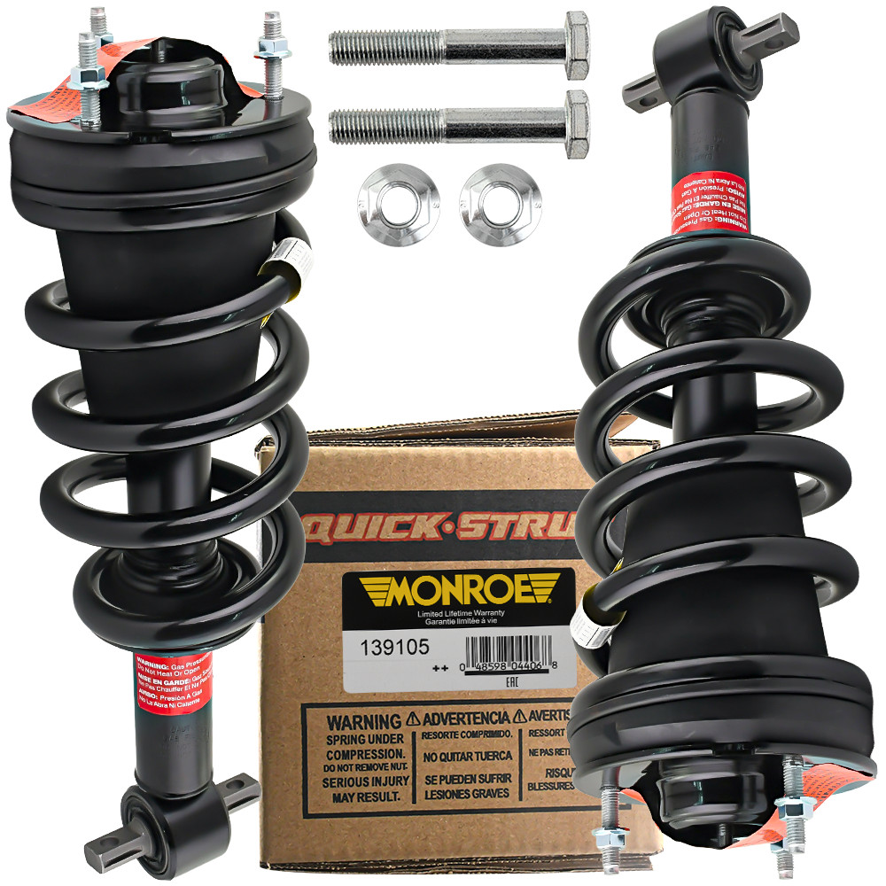 2PCS Monroe Front Strut w/Coil Spring For GMC Sierra Chevy Silverado 1500 07-13