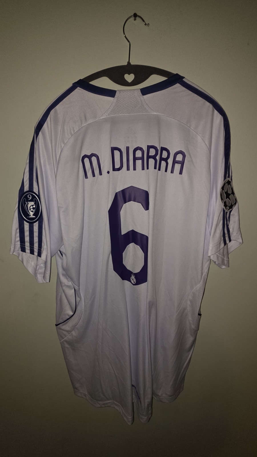 Real Madrid Retro 2007-\'08 adidas Home White Mahamadou Diarra #6 2XL Jersey NWT Real Madrid Retro 2007-\'08 adidas Home White Mahamadou Diarra #6 2XL Jersey NWT