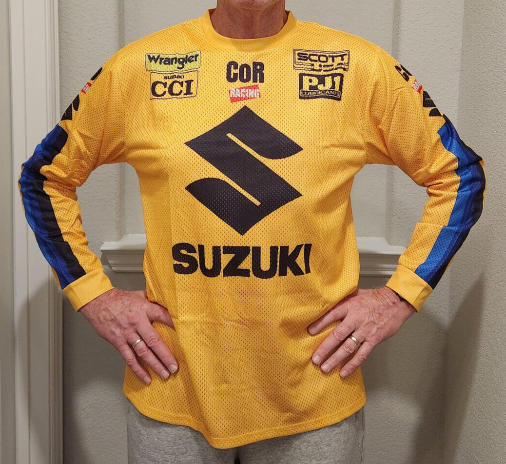 New Reproduction Vintage SUZUKI Shirt, MX Motocross Twinshock Jersey