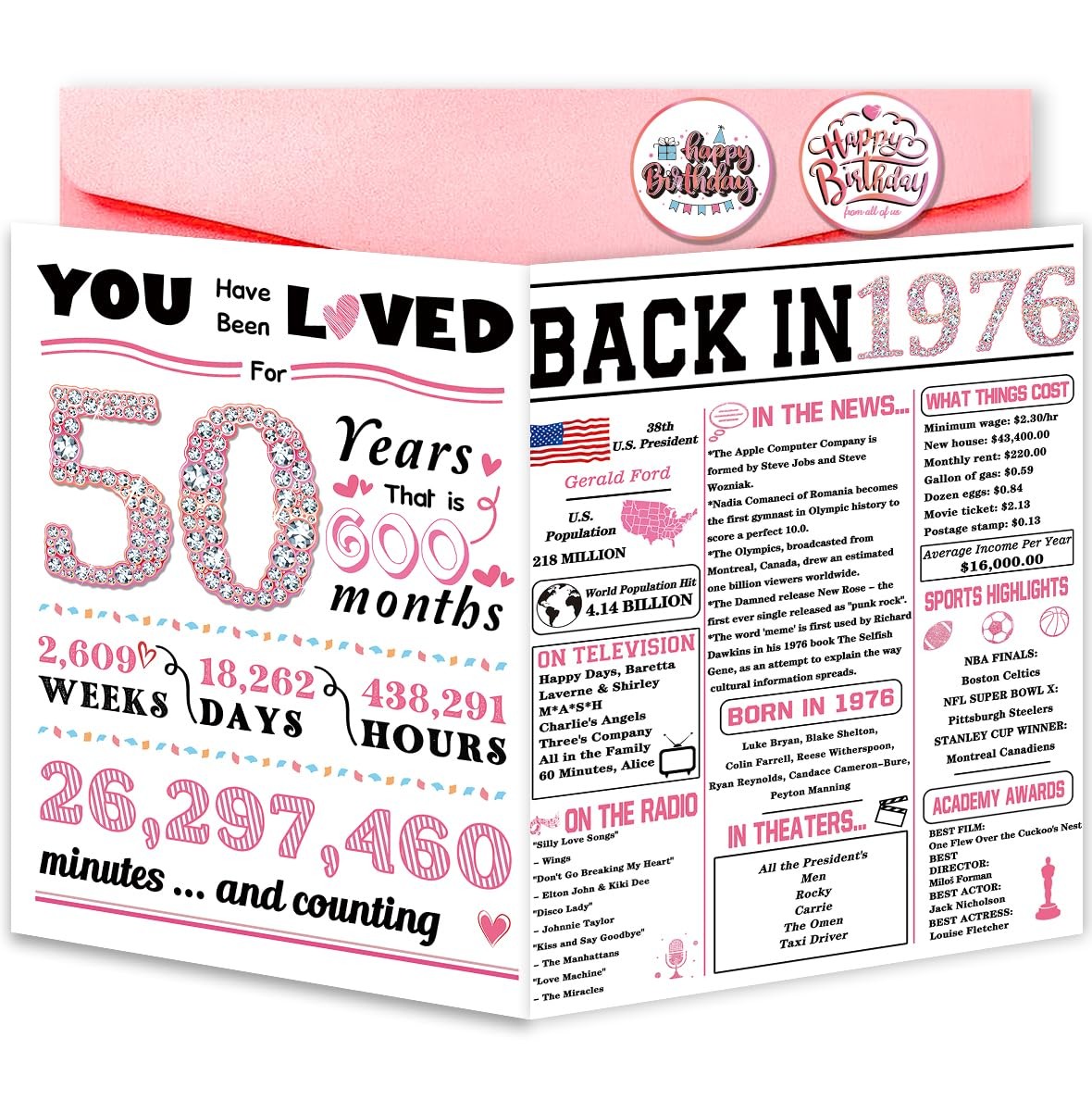 Happy 50th Birthday Card, Funny 50 Year Old Gifts for Her, 50th Birthday Decorat Happy 50th Birthday Card, Funny 50 Year Old Gifts for Her, 50th Birthday Decorat