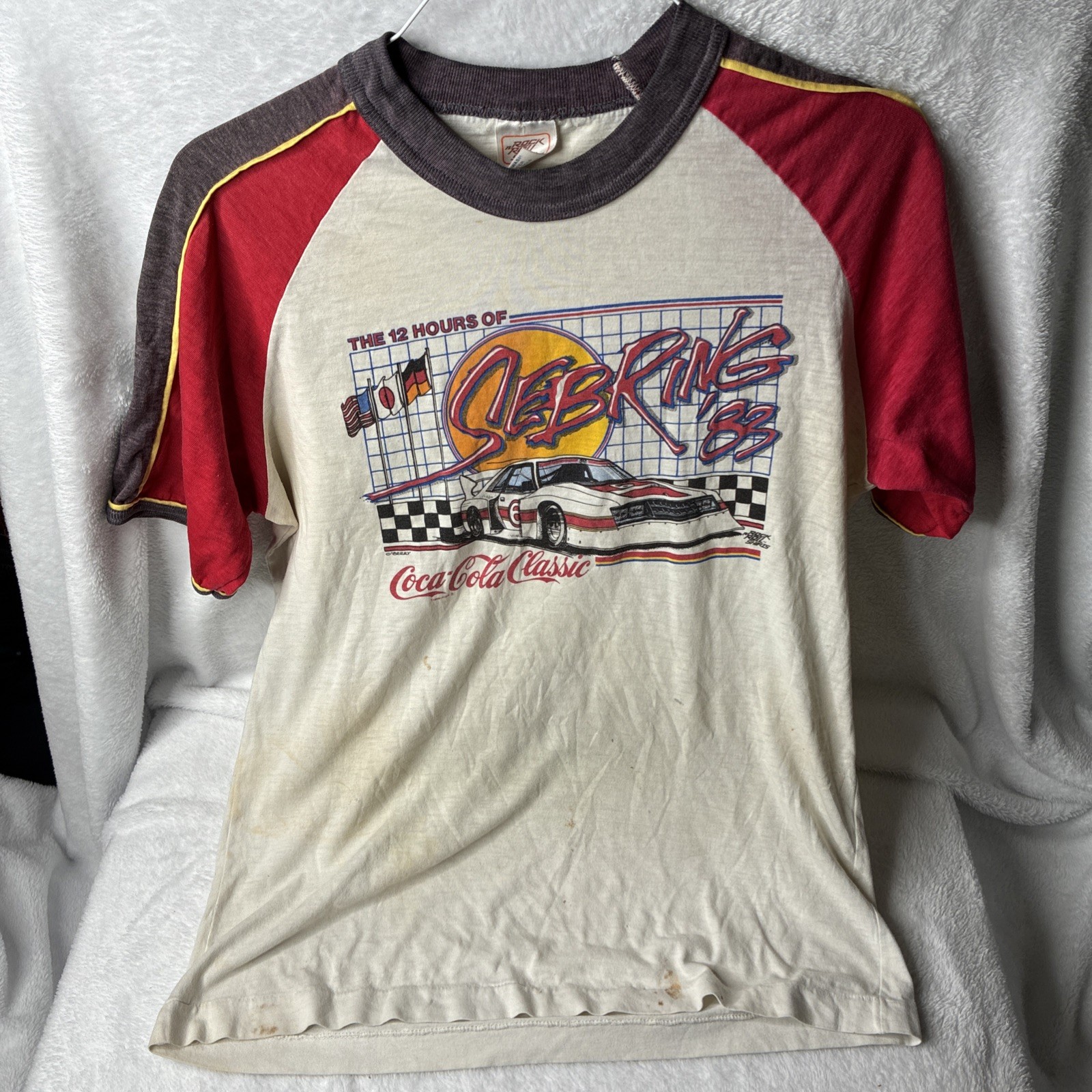 Vintage 1983 Coca-Cola 12 Hours of Sebring Racing T-Shirt Medium Single Stitch