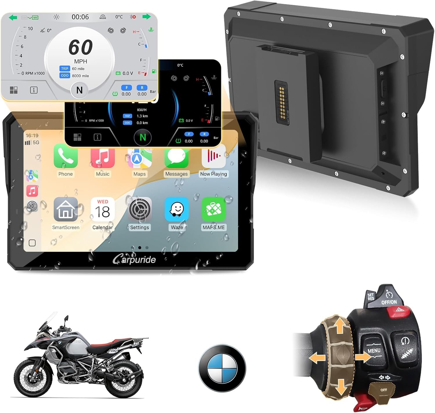 Carpuride W702BSPro Carplay Android Auto BMW Moto Stereo Transmission Controller