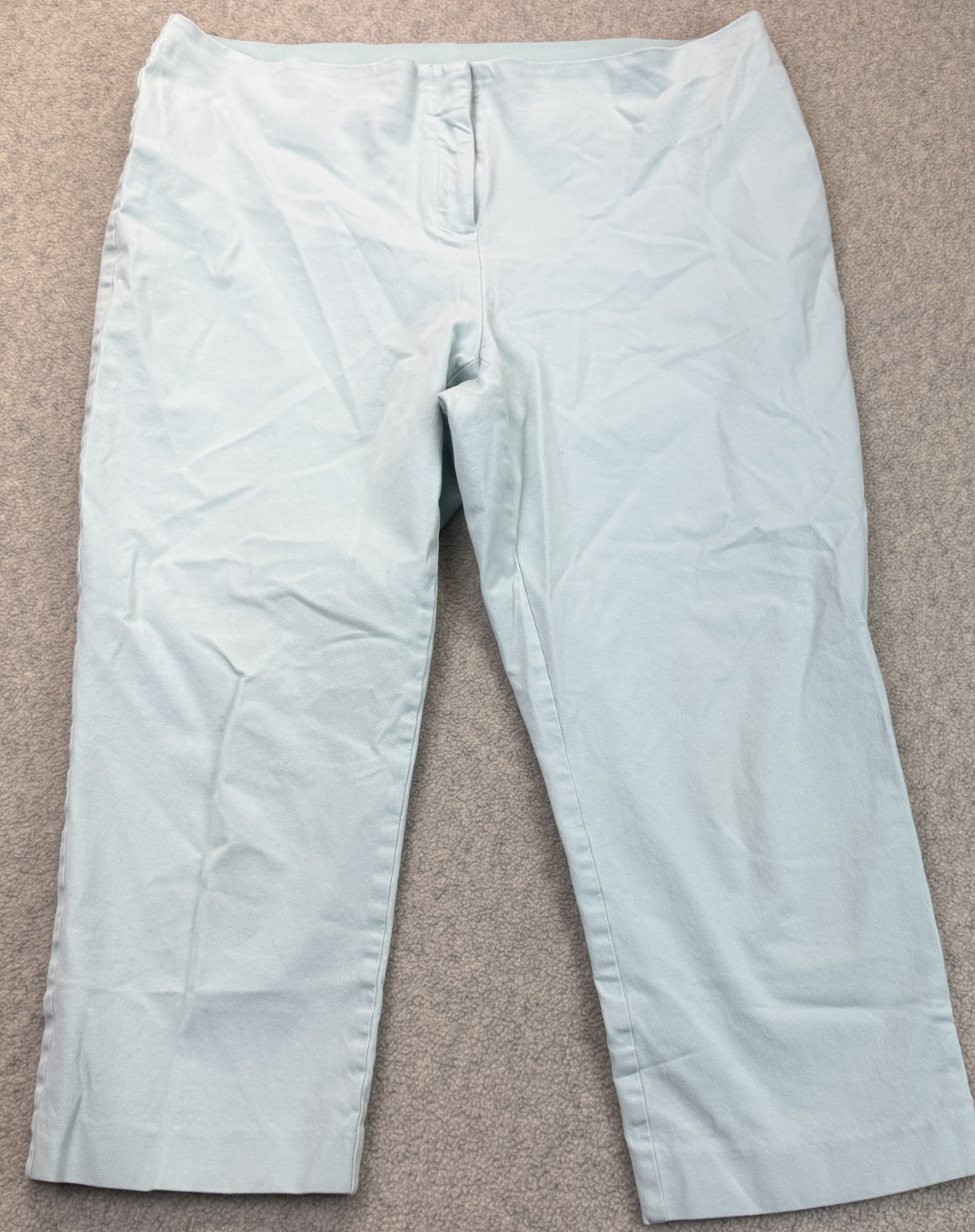 Alfani Womens Capri Pants Aqua Blue Flat Front Straight Leg Comfy Breathable 16 Alfani Womens Capri Pants Aqua Blue Flat Front Straight Leg Comfy Breathable 16