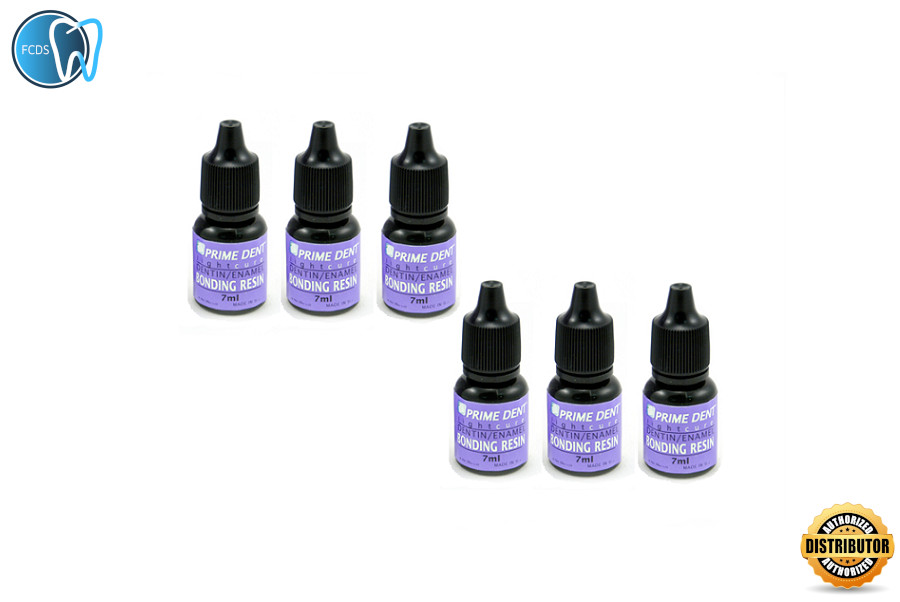 (SET OF 6) Prime-Dent Light Cure Dentin/Enamel Bonding Adhesive Resin 7mL Bottle