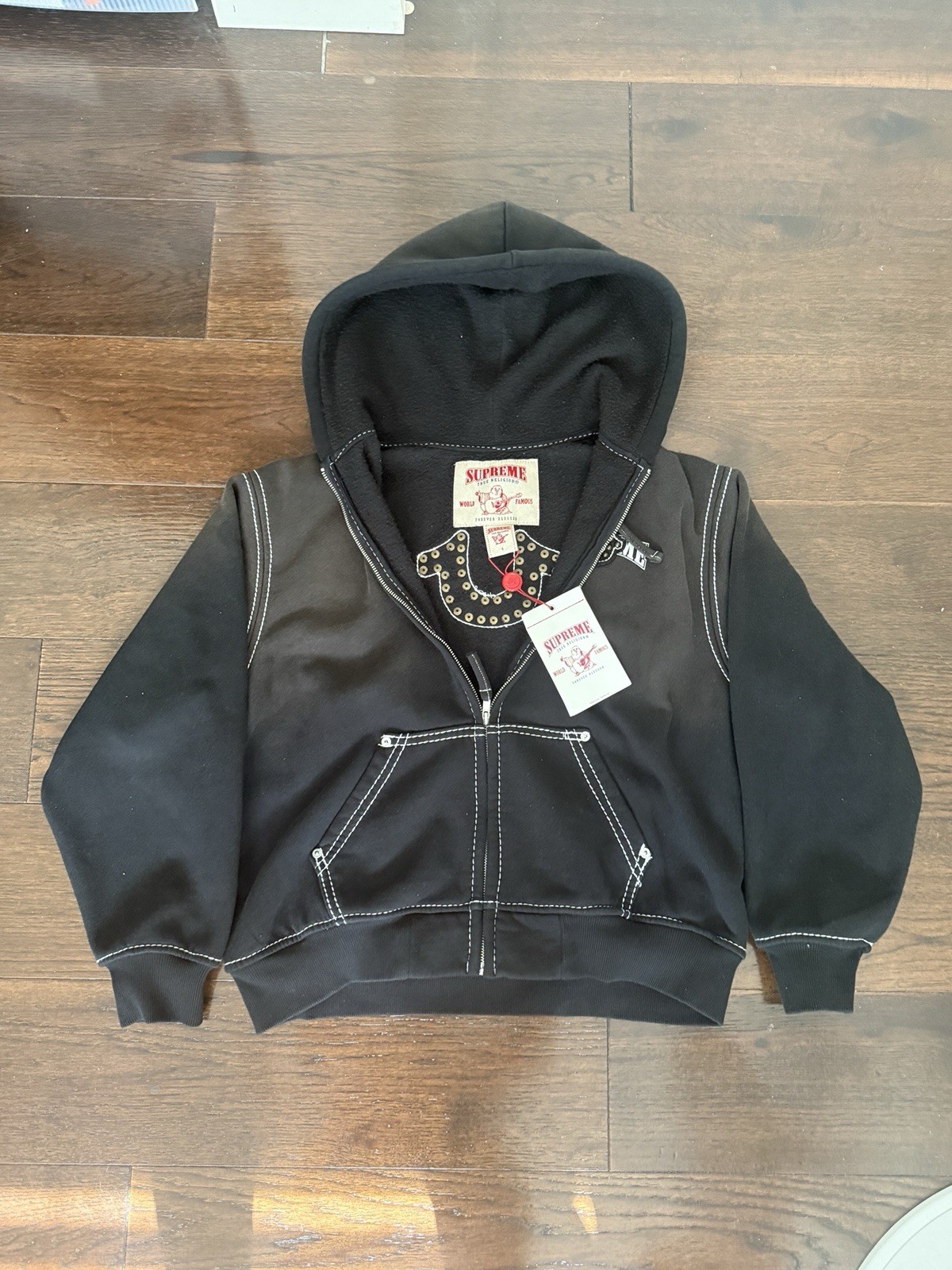 Supreme x True Religion Black Full Zip Hoodie Sz S Supreme x True Religion Black Full Zip Hoodie Sz S