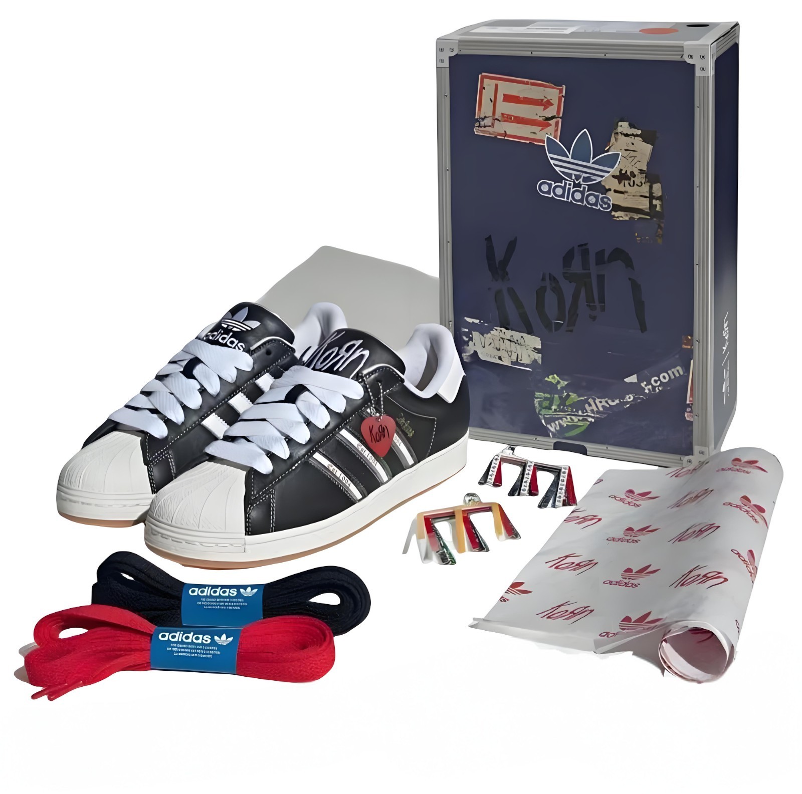 IH1313 Korn adidas Originals Superstar Core Black White Better Scarlet (Men's) IH1313 Korn adidas Originals Superstar Core Black White Better Scarlet (Men's)