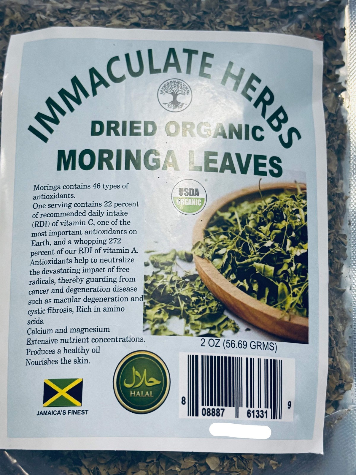 Dried Organic Moringa Leaves