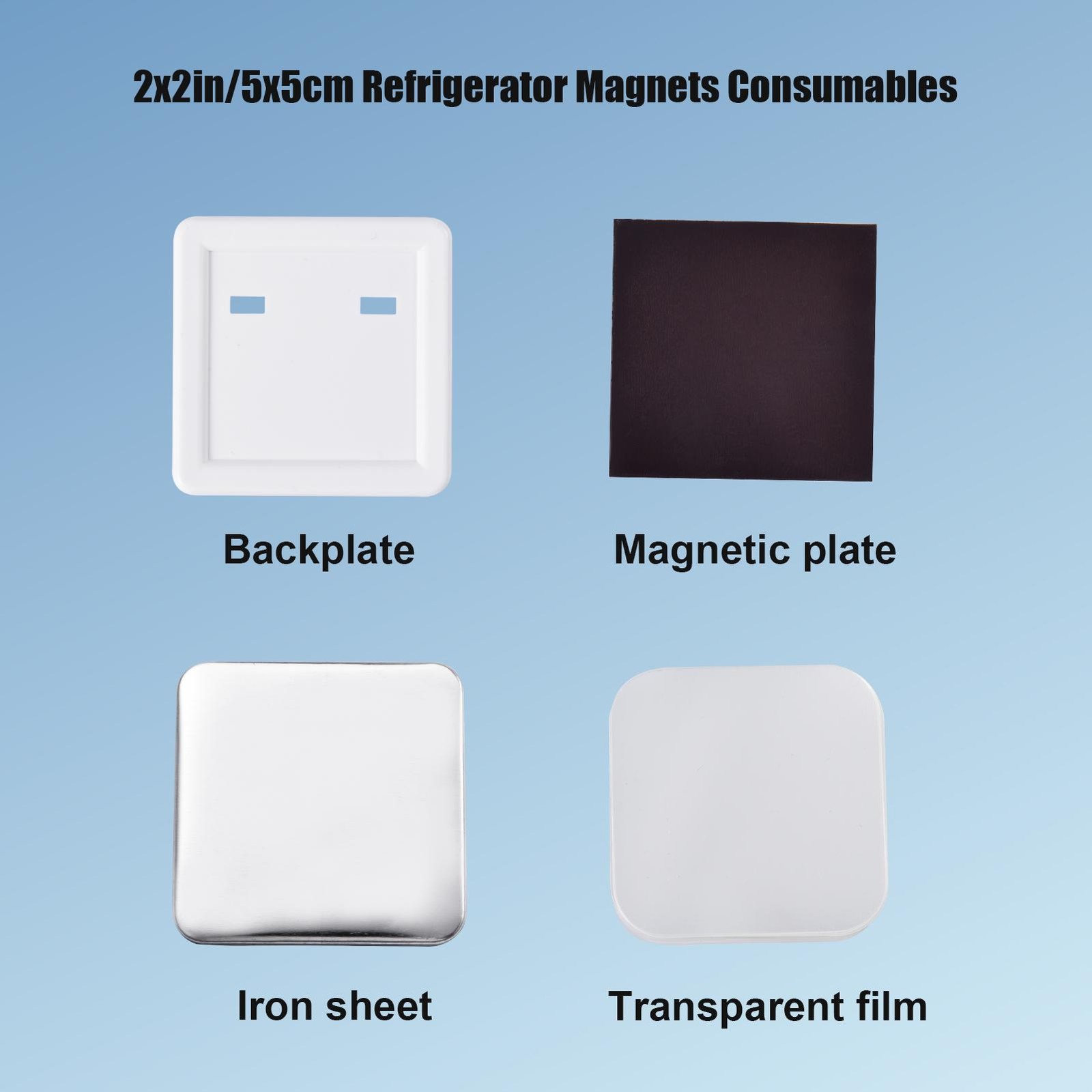 2x2in Square Fridge Magnet Maker Machine kit w/ Paper Cutter & 100PCS Materials-