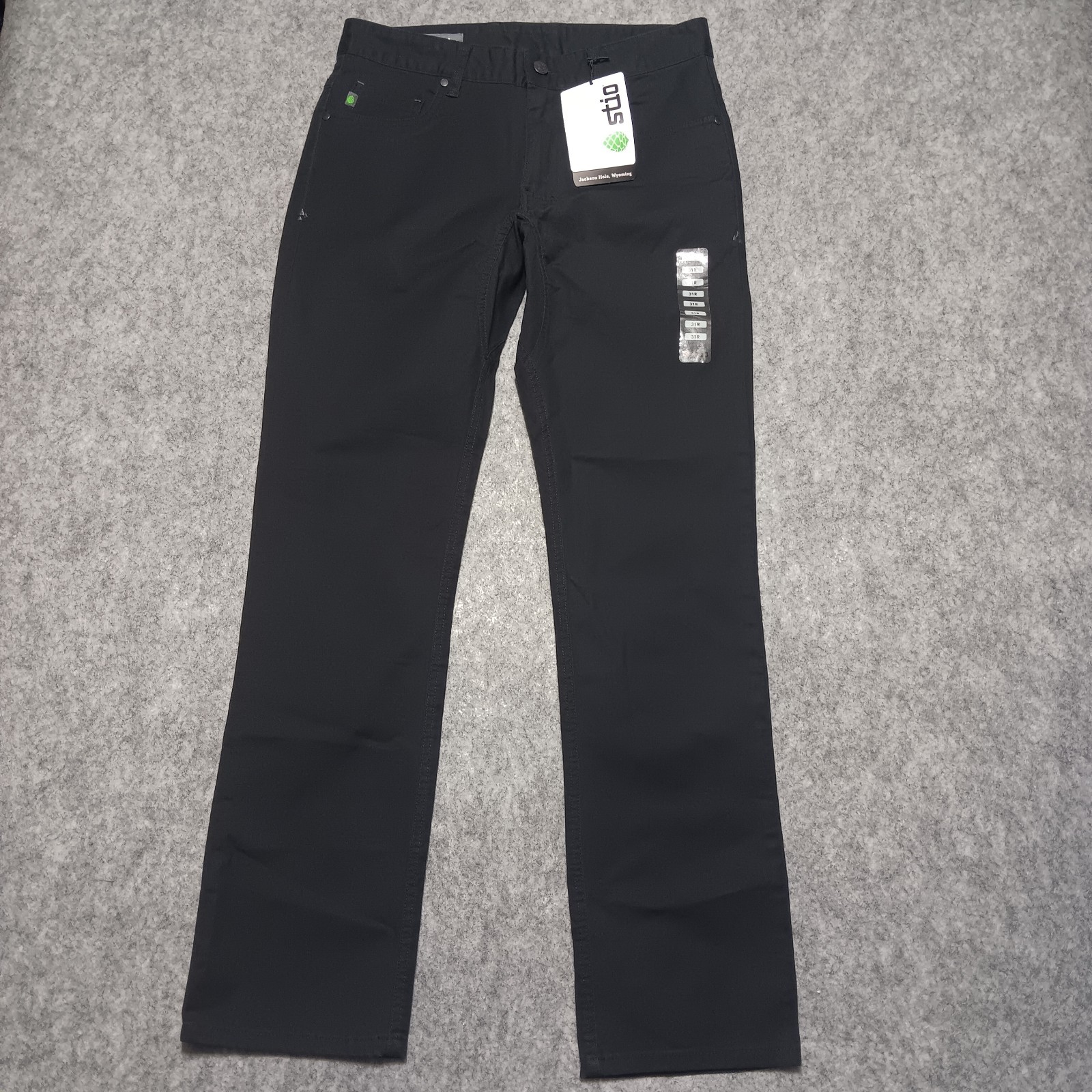 Stio Rivet Canvas Pants Men\'s Size 31R 31x31 Black Organic Cotton New $125