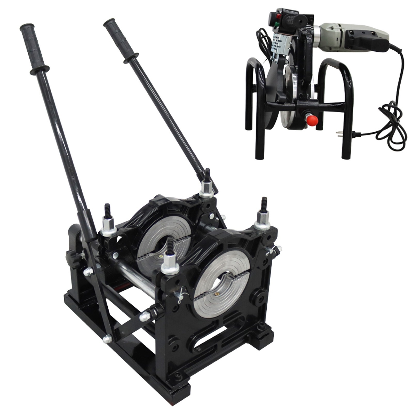110V HDPE PP Pipe Fusion Welder Pipe Butt Melting Machine 2 Clamp 2.48''-6.3''