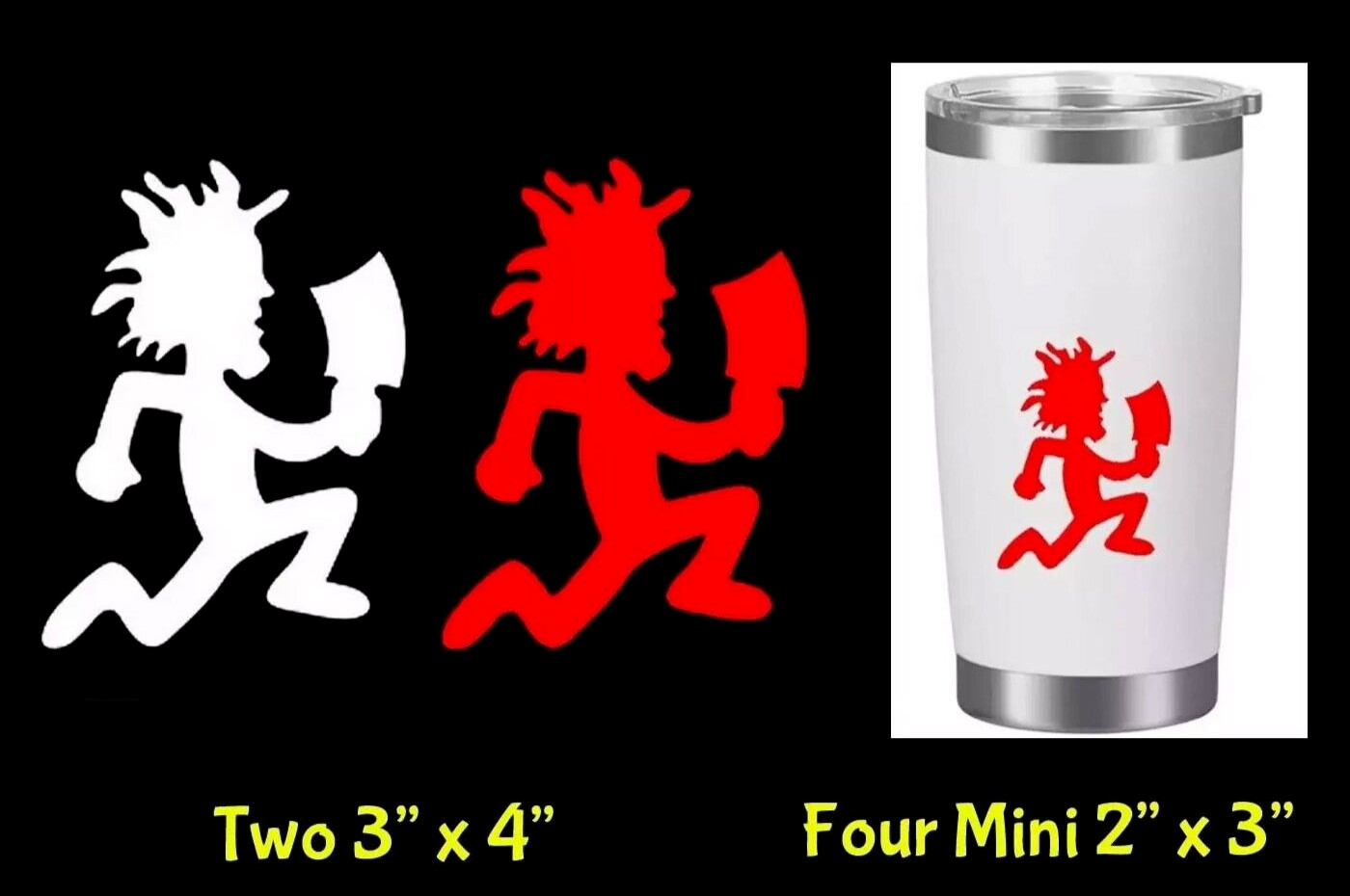 Six Psychopathic Records Decals - Hatchetman - ICP Insane Clown Posse 4\