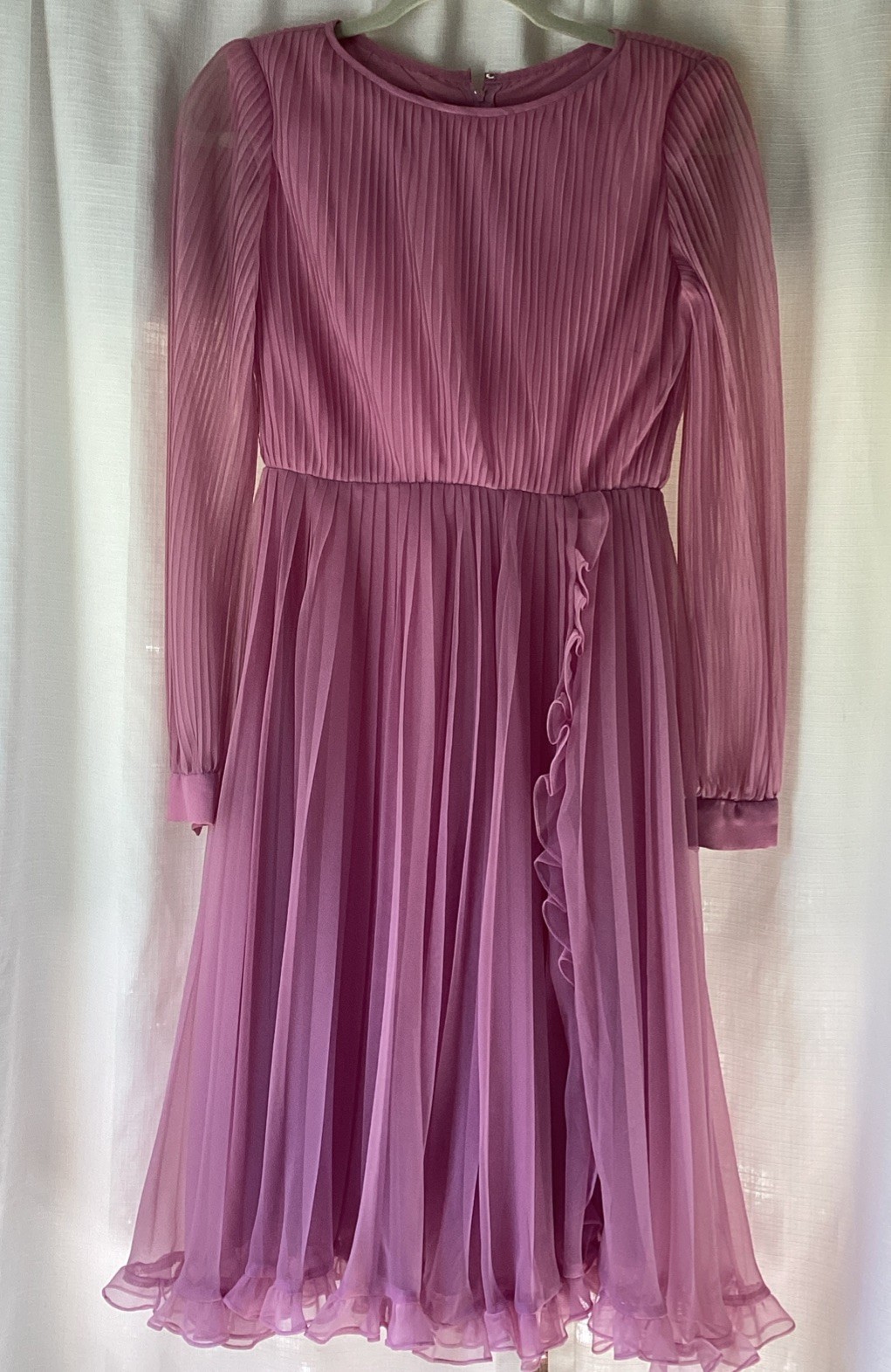 Vtg 1960s Ms Elliette of California Chiffon Pleat Party Dress Sz 10 Pink Small Vtg 1960s Ms Elliette of California Chiffon Pleat Party Dress Sz 10 Pink Small