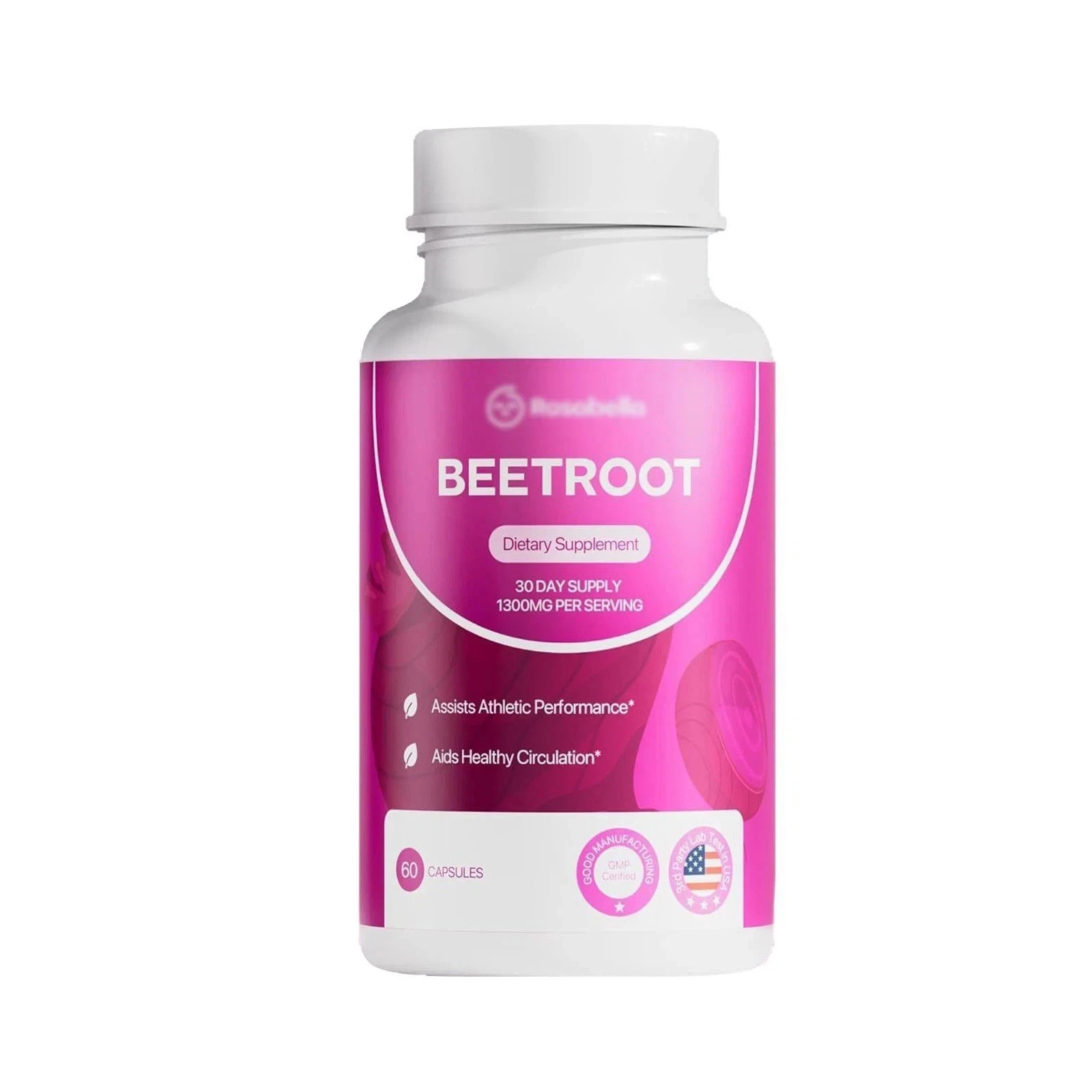 Rosabella 1300mg Organic Beet Root Capsules Heart Health Blood 60 NEW