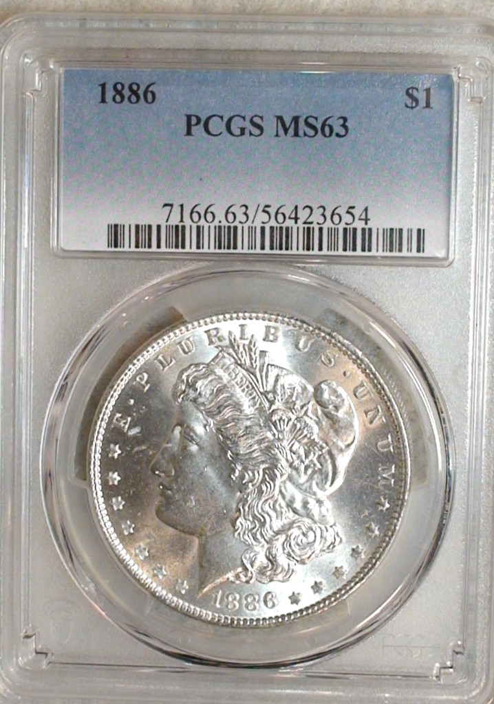 1886 P Morgan Dollar PCGS MS63 UNCIRCULATED BETTER DATE $1 Coin BUY IT NOW