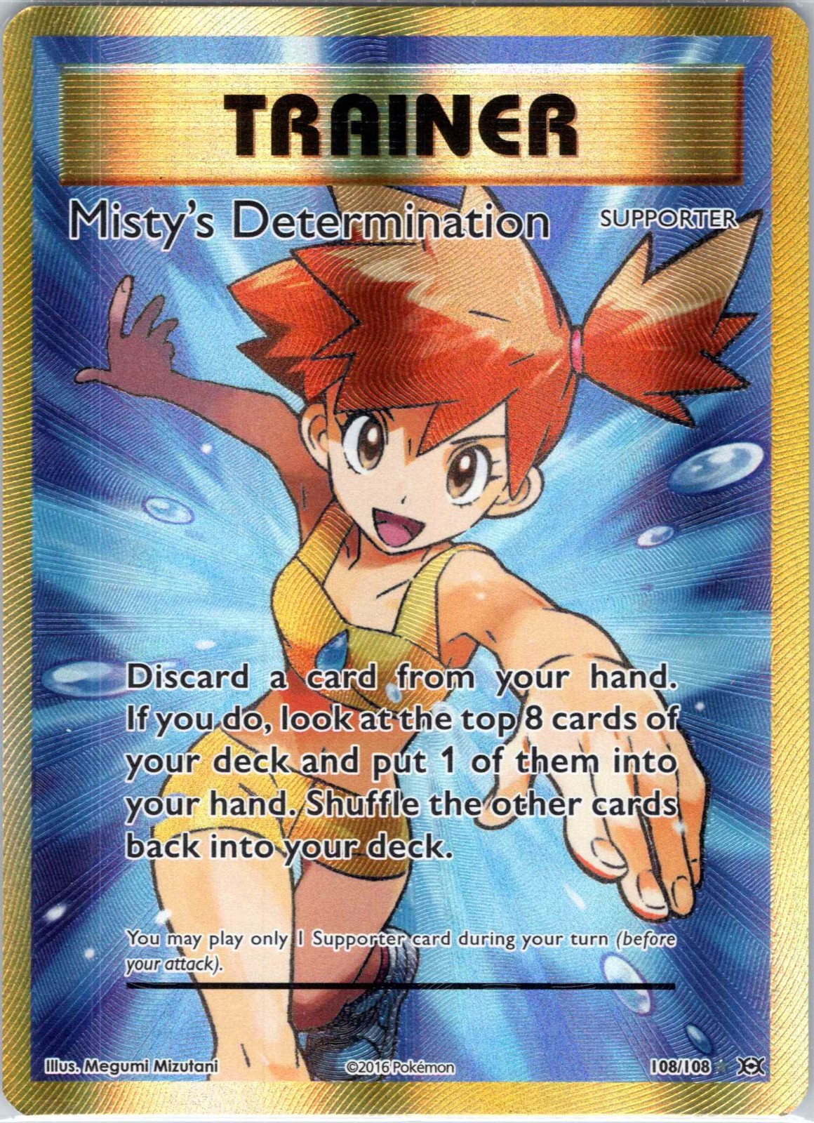 2016 Pokemon XY Evolutions Misty's Determination 108/108 Full Art Ultra Rare NM
