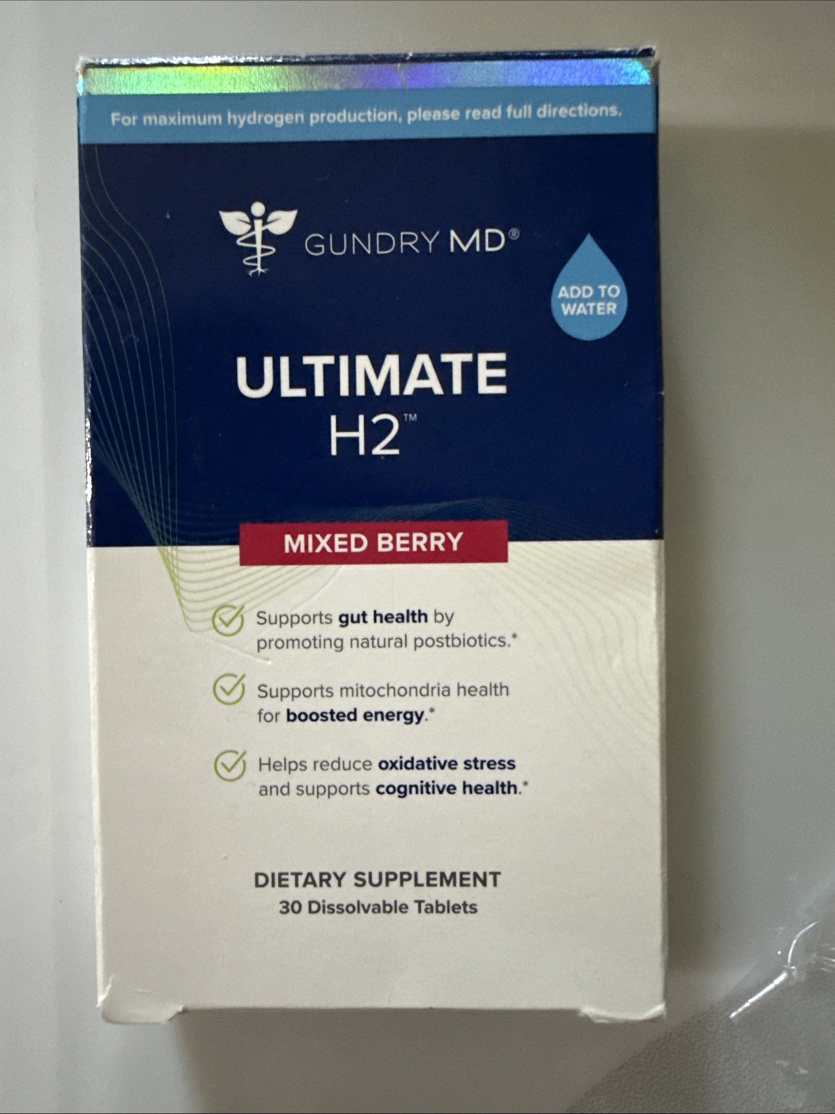 Authentic Gundry MD Ultimate H2 30 Dissolvable Tablets B12 & Magnesium. Authentic Gundry MD Ultimate H2 30 Dissolvable Tablets B12 & Magnesium.