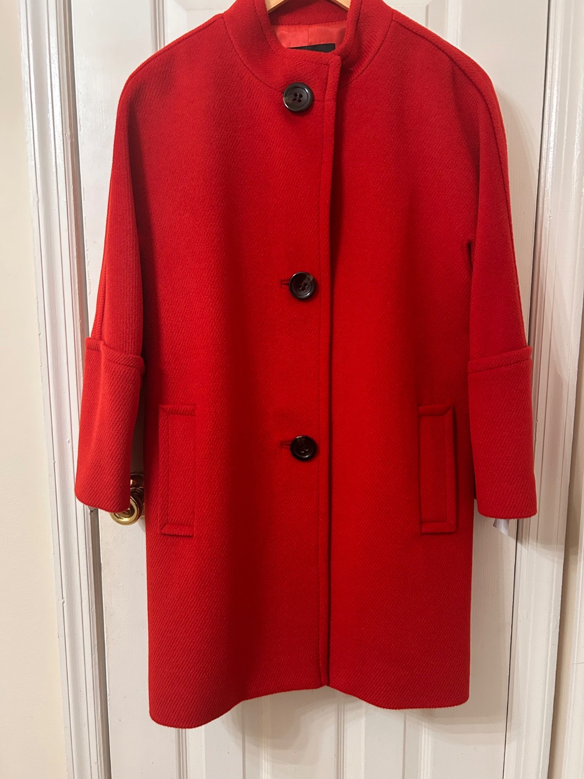 Talbots size 8 warm-red wool-blend coat vintage-looking, pea coat, new Talbots size 8 warm-red wool-blend coat vintage-looking, pea coat, new