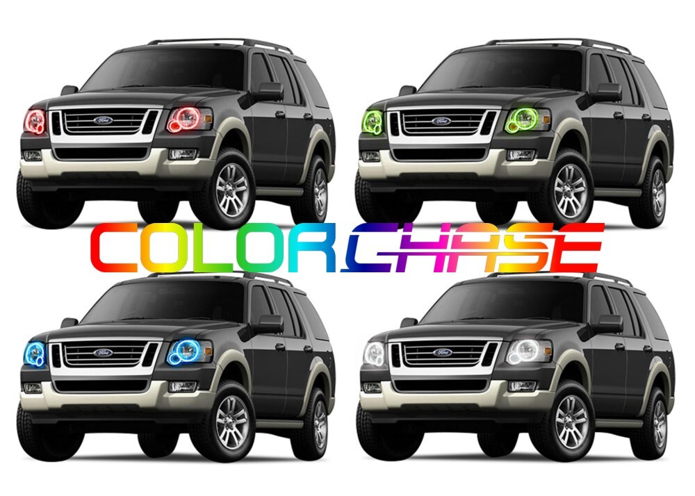 Color Chasing LED Headlight Flow Halo kit for Ford Explorer 06-10