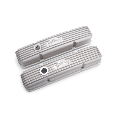 EDELBROCK Valve Cover Kit Classic Finned SBC 59-86- 41449
