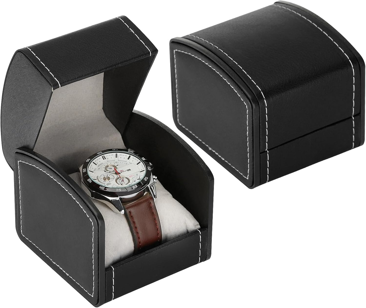 Luxury Single Watch Gift Box with Removable Pillow, PU Leather Single Watch Case