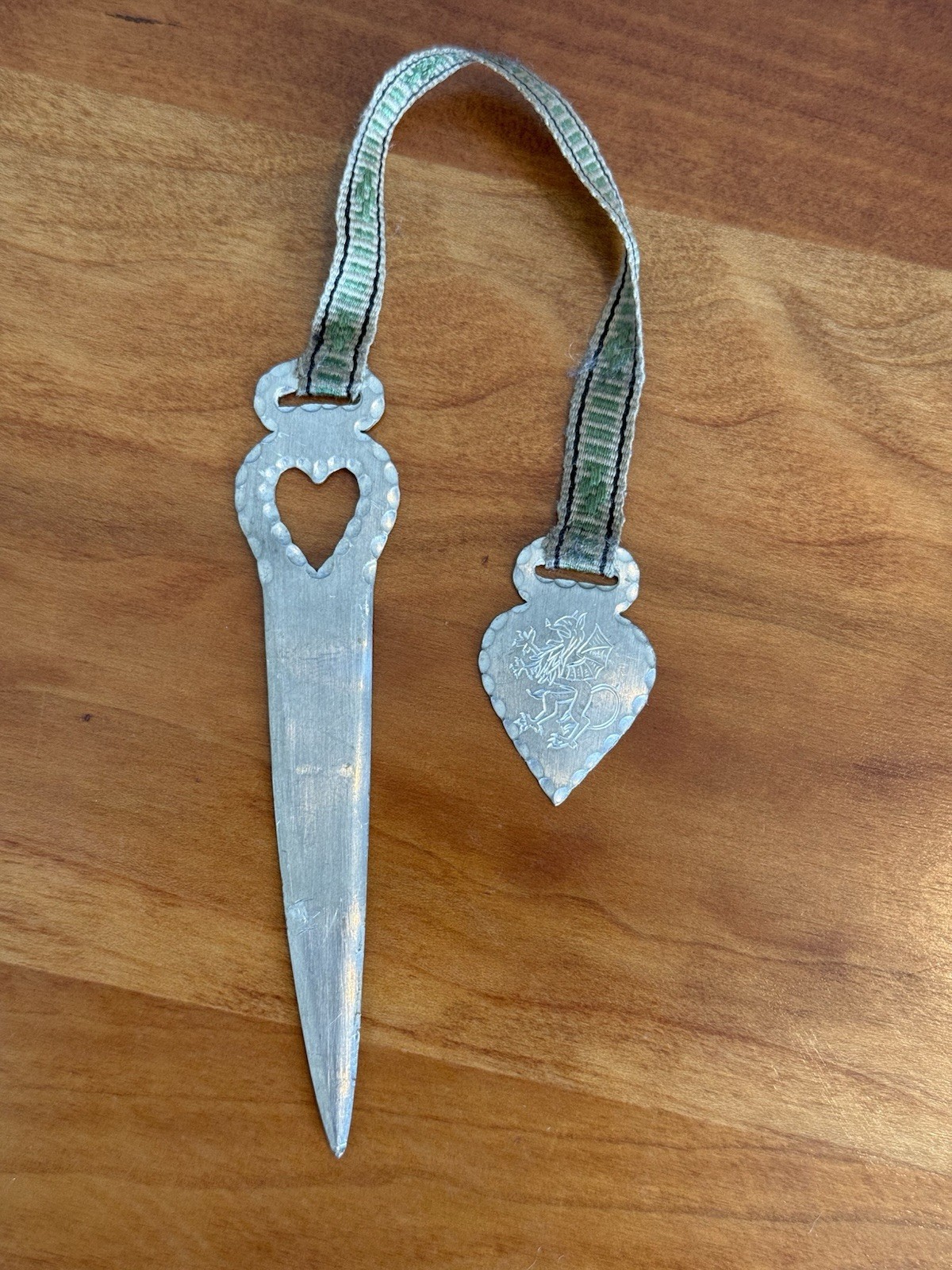 Swedish Norrbotten vintage pewter tenn handcrafted hammered letter opener lovely