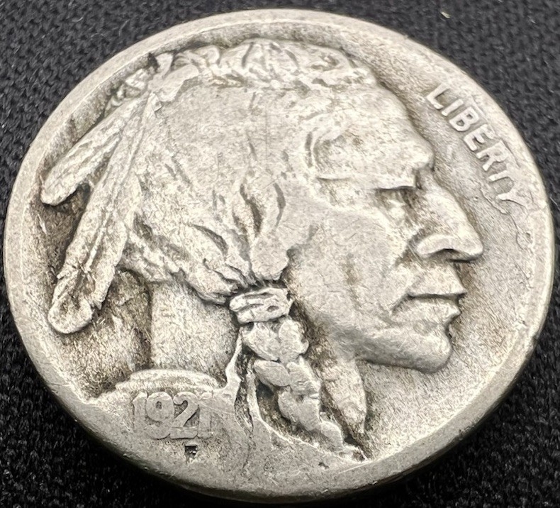 1921-S Buffalo Nickel Choice - Key Date Low Mint, Very Fine VF+ Half Horn 5c
