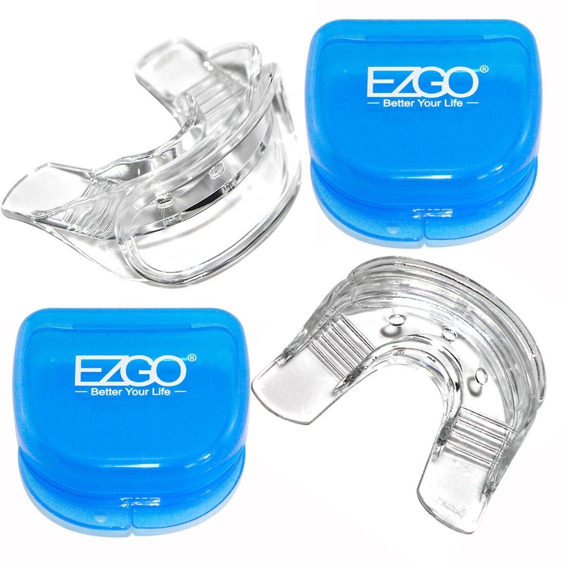 2PC Silicone Mouth Teeth White Whitening Trays Mouth Teeth Guard + Blue Case 2PC Silicone Mouth Teeth White Whitening Trays Mouth Teeth Guard + Blue Case