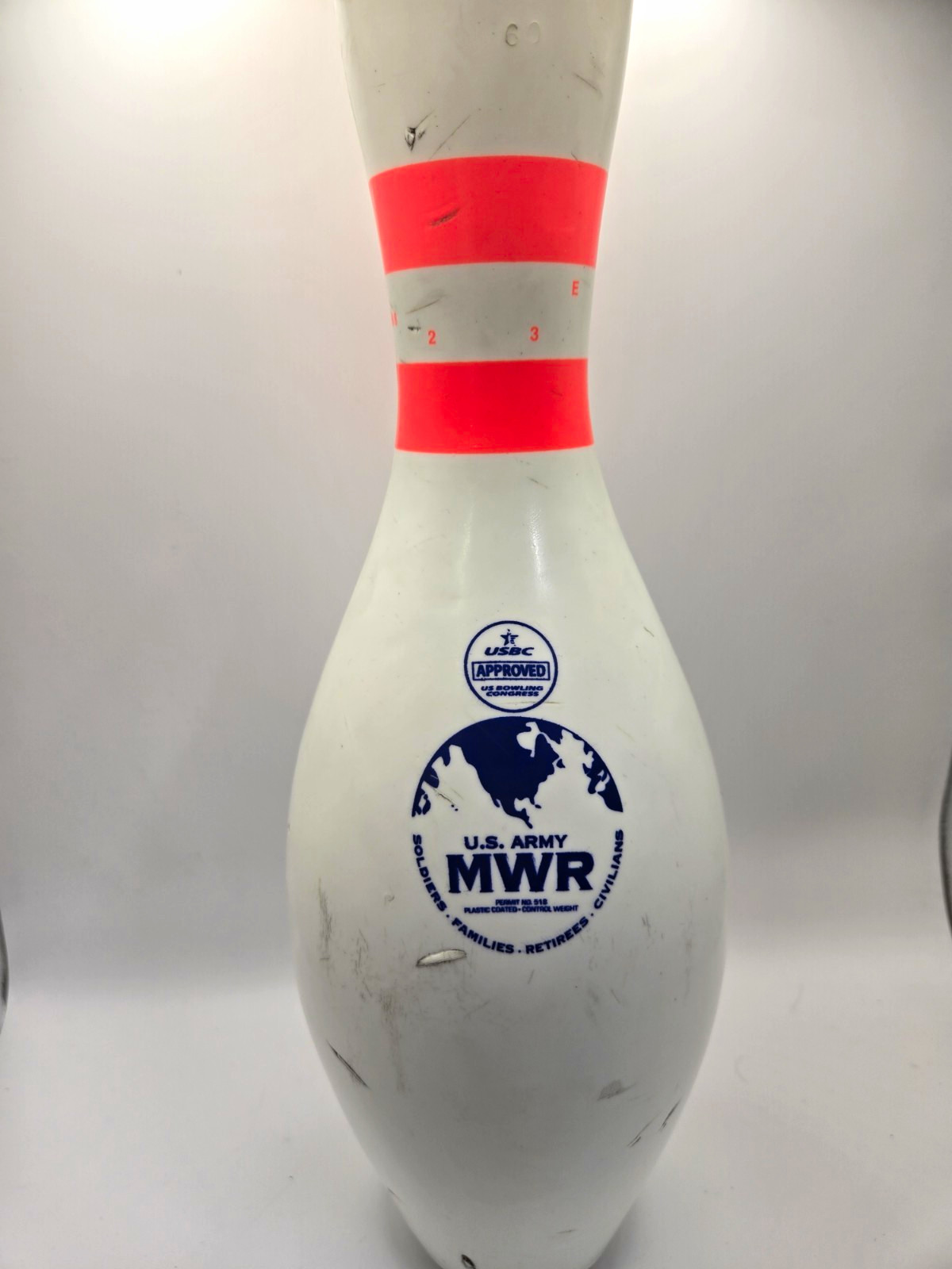 US Army MWR USBC Approved Ten-Pin Bowling Pin from Fort Leonard Wood Missouri 
