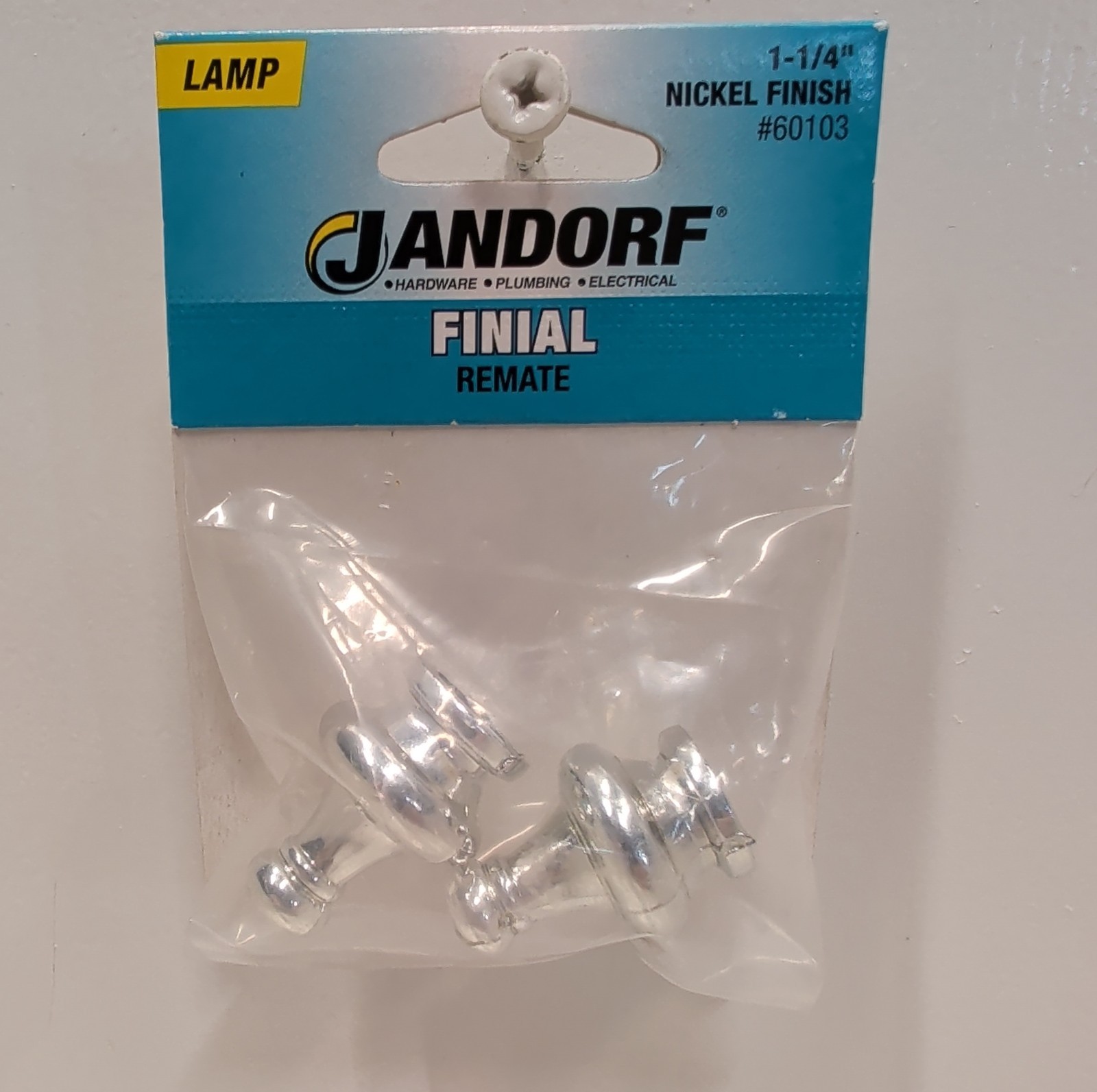 Jandorf 60103 Nickel Flair Pyramid Lamp Finial Pair Decorative 1‑1/4 Jandorf 60103 Nickel Flair Pyramid Lamp Finial Pair Decorative 1‑1/4