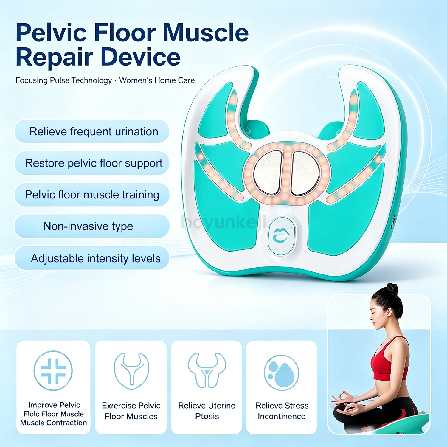 EMS Pelvic Floor Muscle Trainer for Postpartum Recovery Butt Lifting Home Device