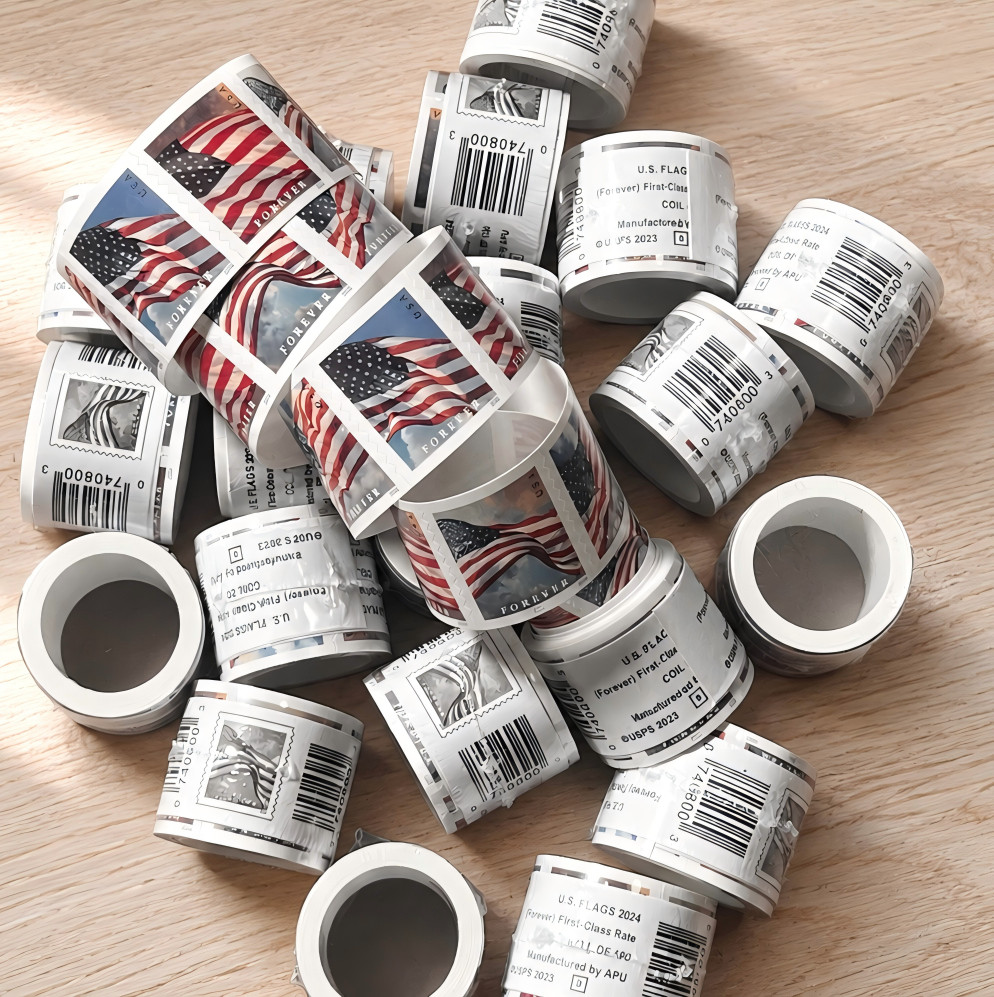 10 Rolls - Of 100 2024 U.S. Flag First Class US Postage Stamps 10 Rolls - Of 100 2024 U.S. Flag First Class US Postage Stamps