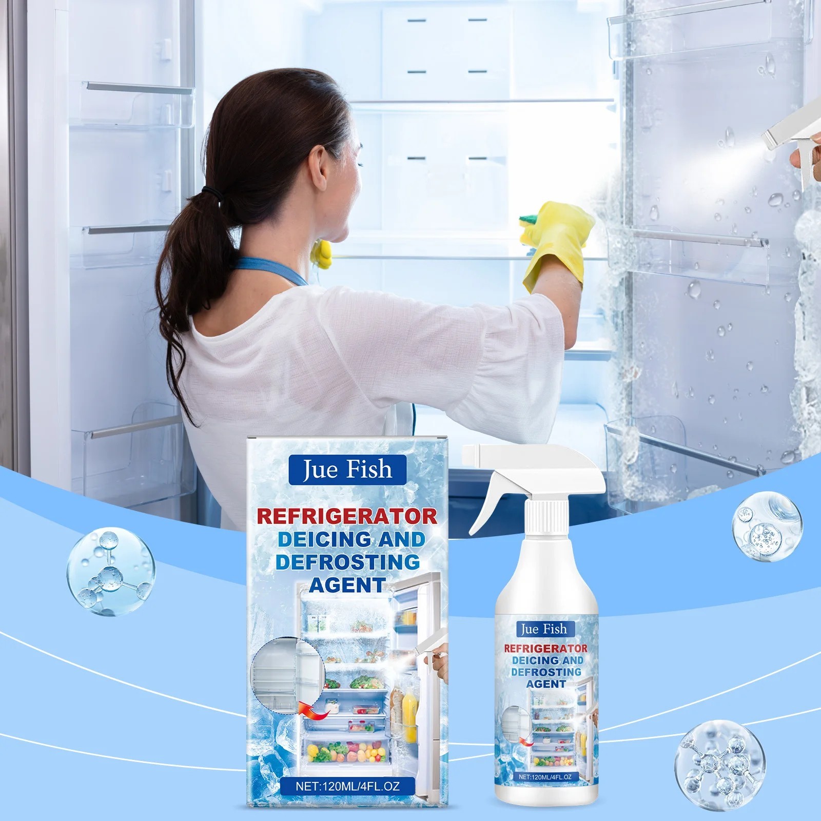 120ml Freezer Defroster Spray Fast De-Icer Refrigerator Car Windshield Lock
