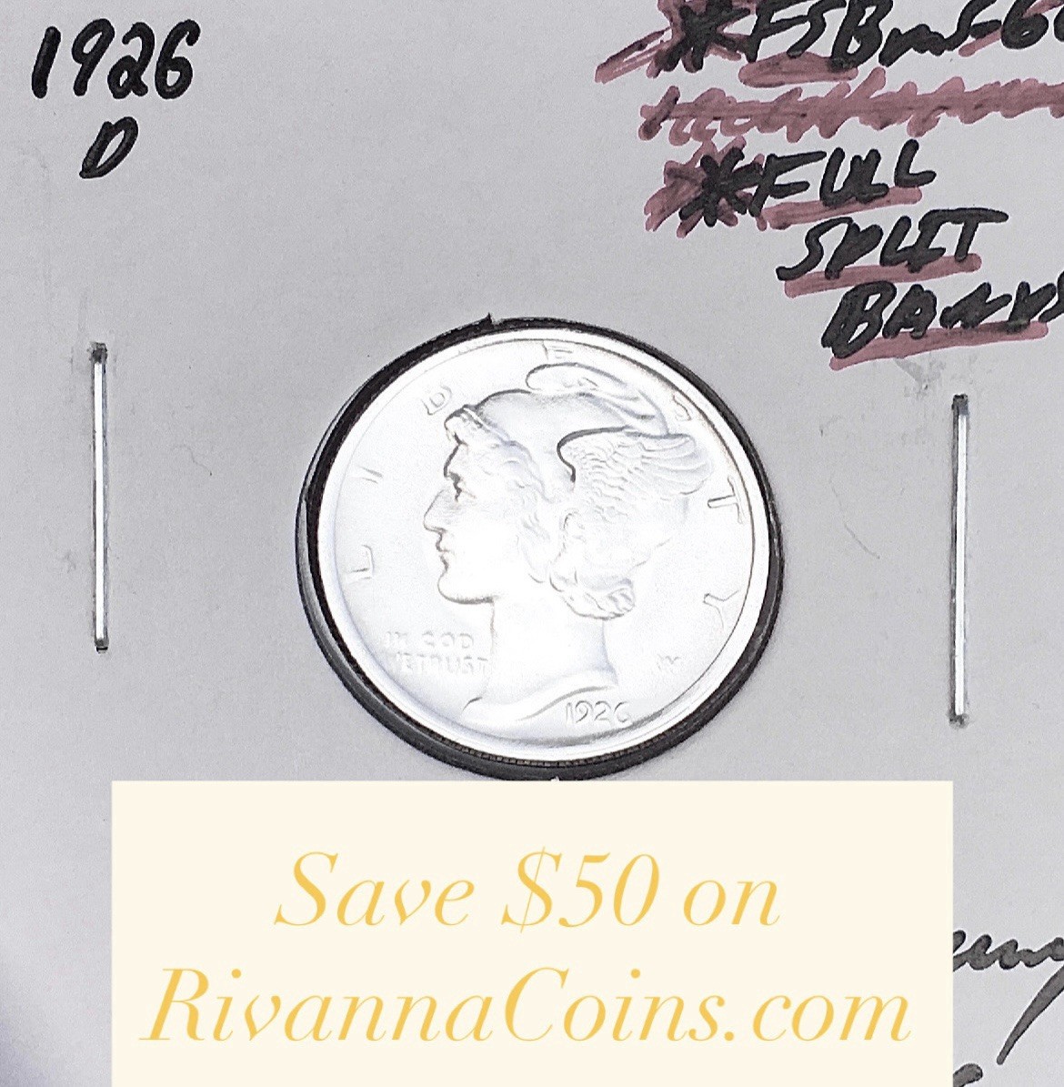 1926-D Mercury Dime, FULL Split Bands, Superb Gem BU++ FSB, RARE This Nice