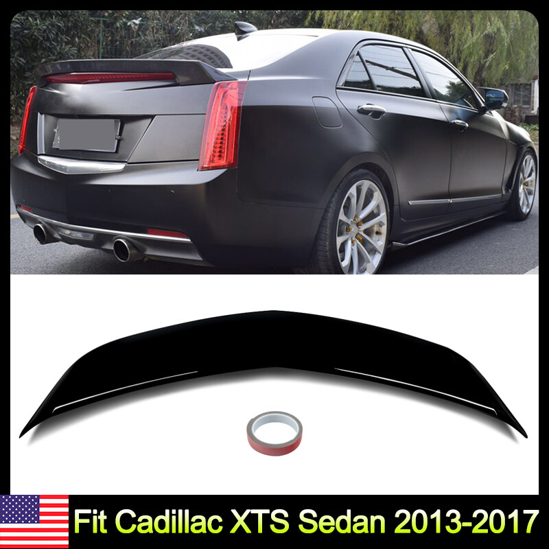 Highkick V Style Trunk Spoiler Wing Lip For Cadillac XTS 2013-2017 Gloss Black