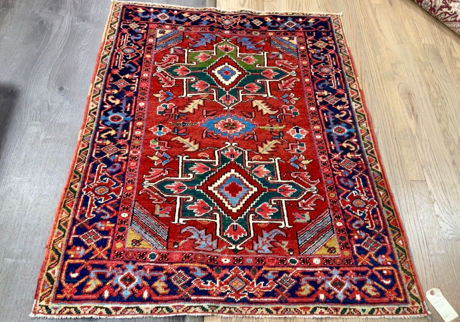 AUTHENTIC VANTAGE ANTIQUE HAND WOVEN SERAPI RUG 3X5FT FROM Circa 1900